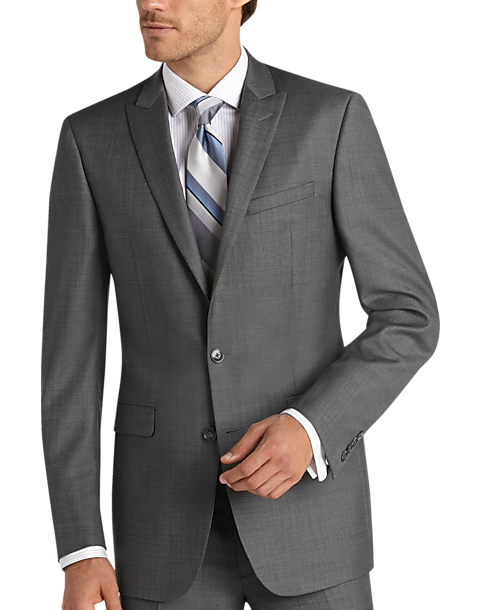 Calvin Klein Gray Sharkskin Extreme Slim Fit Suit - Men's Extreme Slim ...