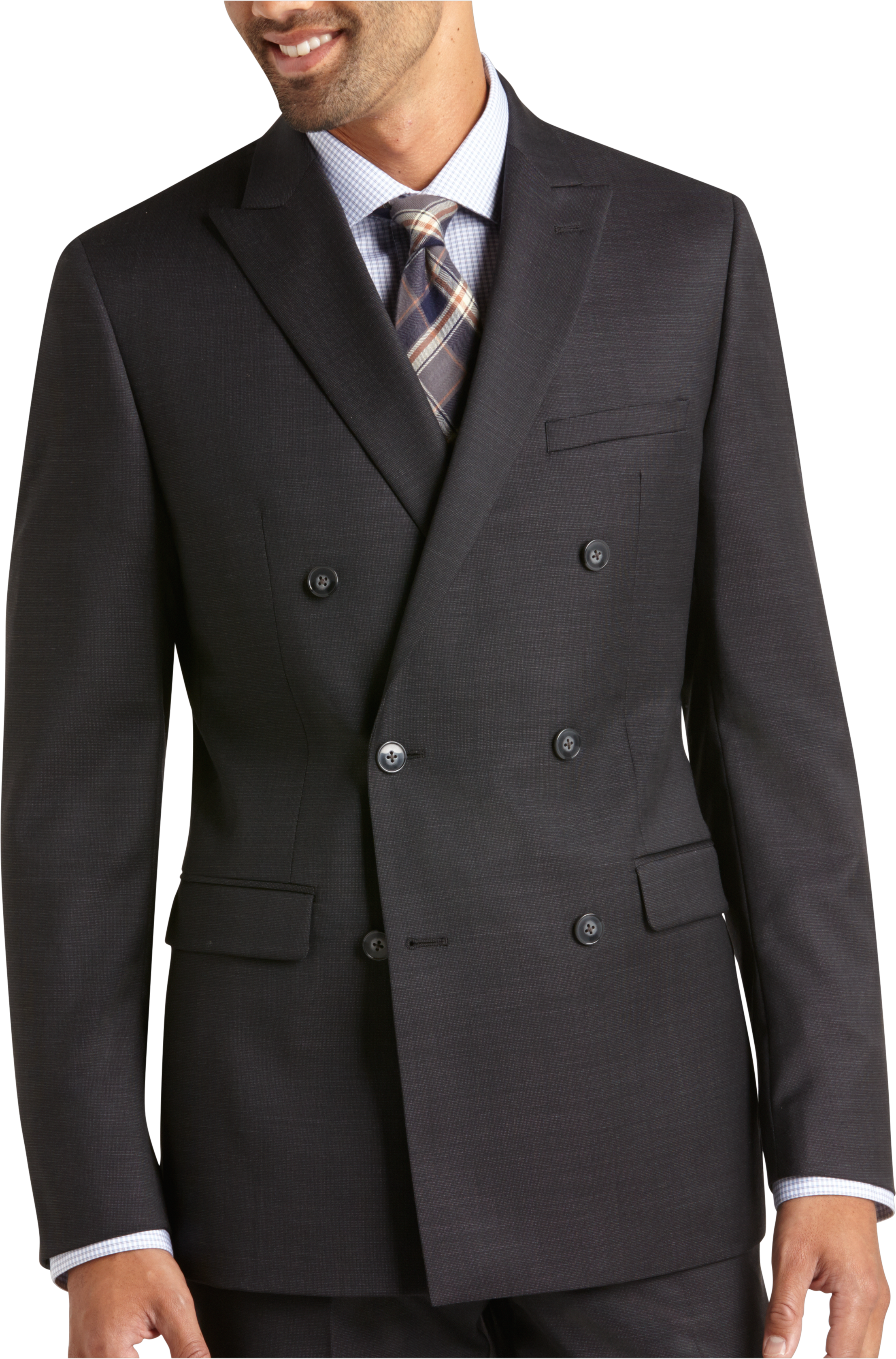 Calvin Klein Black Tic Double Breasted Extreme Slim Fit Suit - Men's ...
