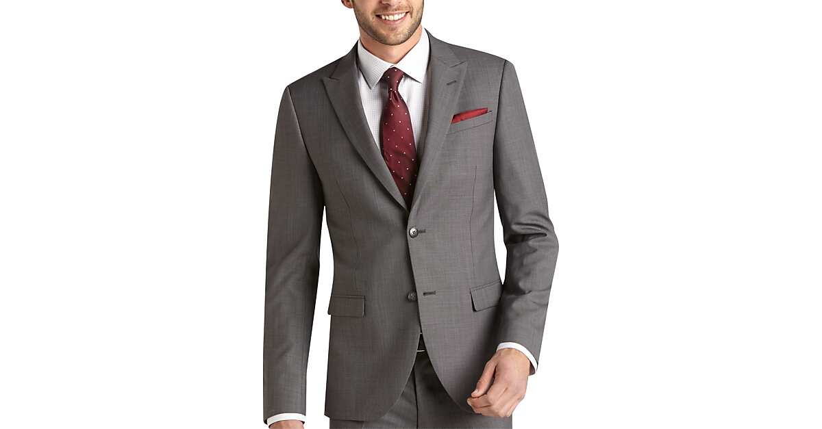 Egara Charcoal Sharkskin Slim Fit Suit - Men's Slim Fit | Men's Wearhouse