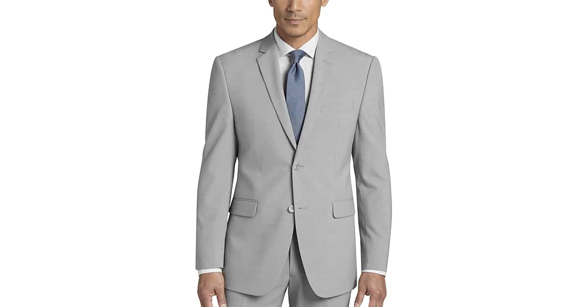 Perry Ellis Portfolio Light Gray Slim Fit Suit - Men's Slim Fit | Men's ...