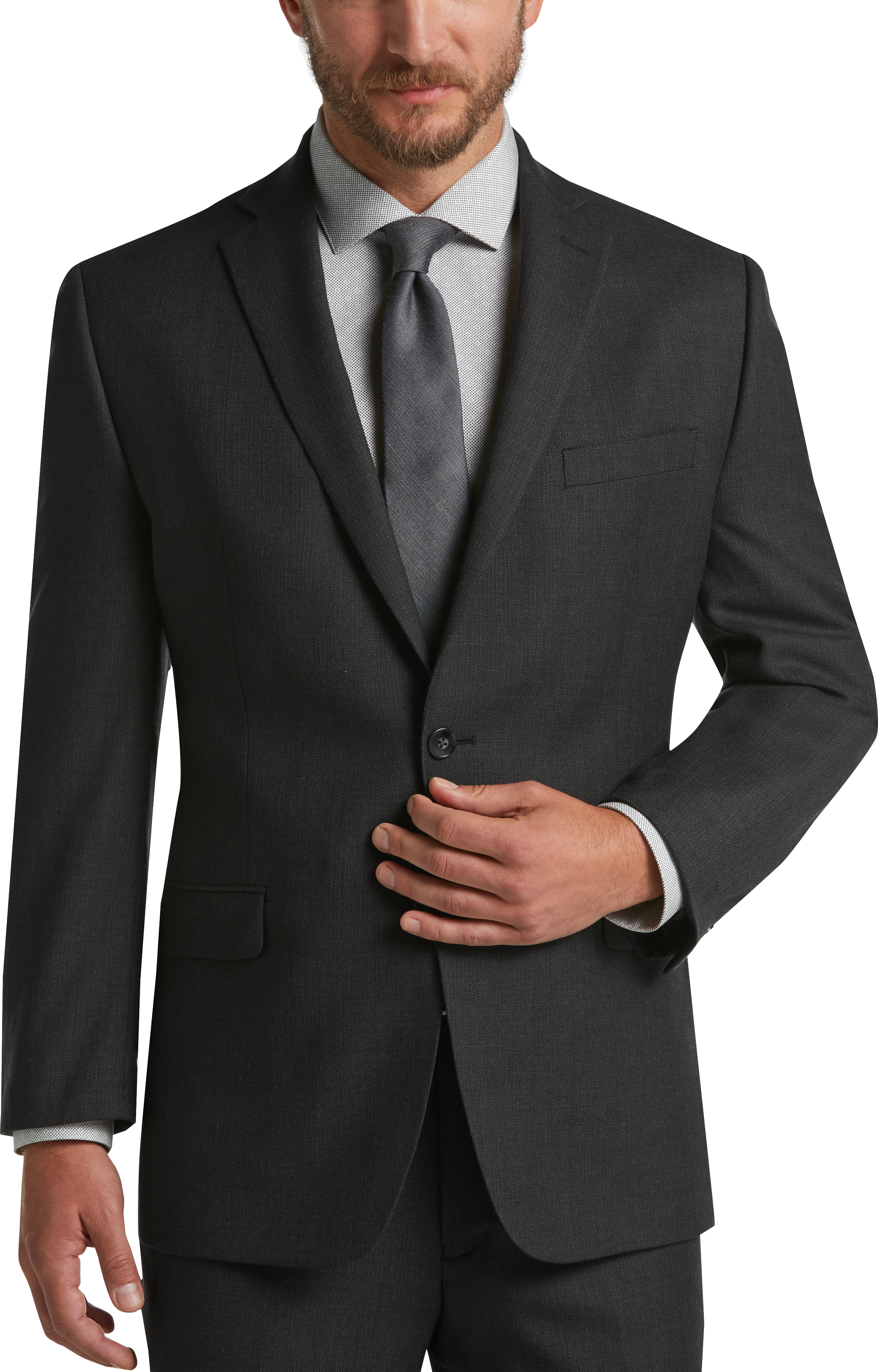calvin klein charcoal slim fit suit