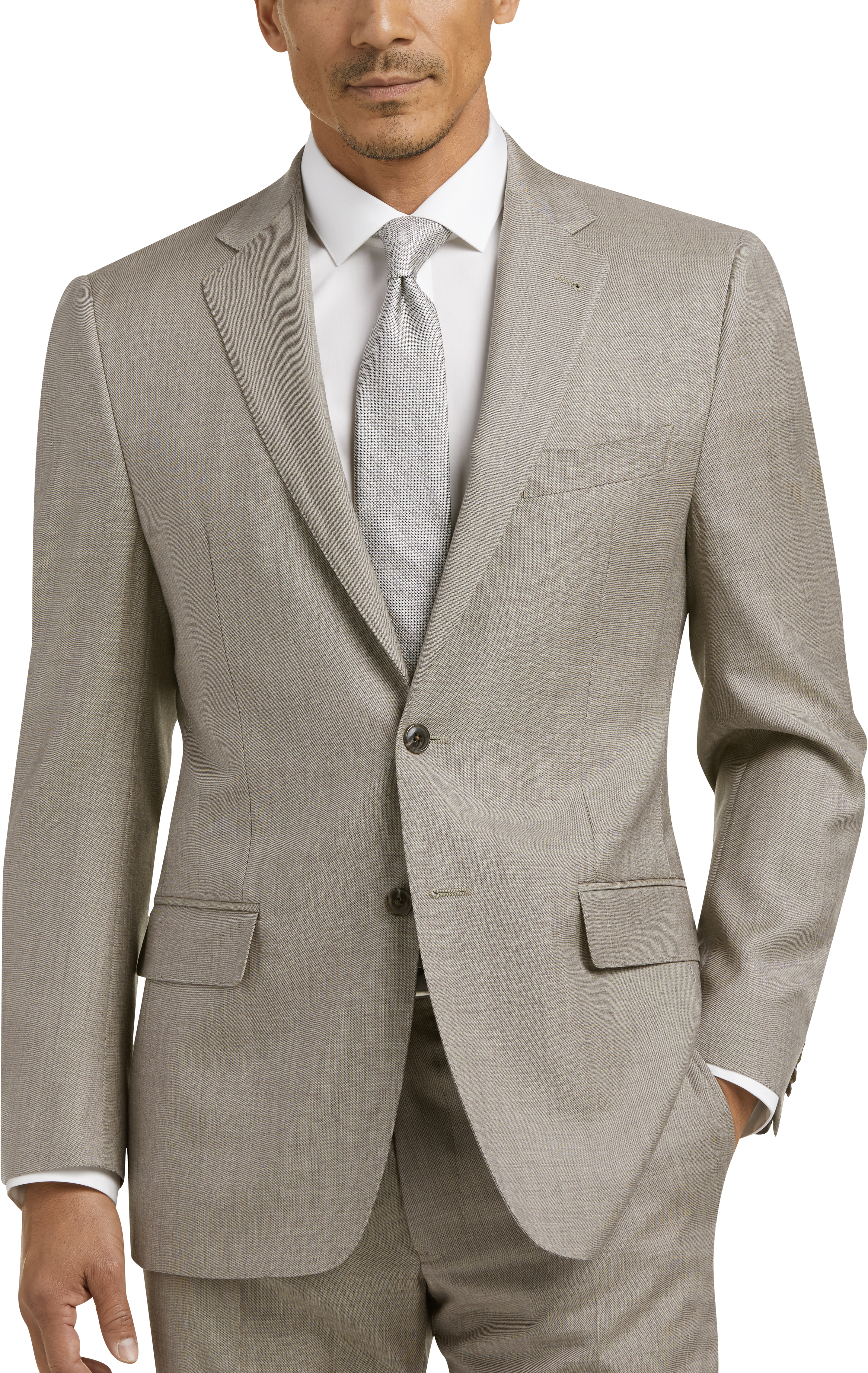 Joseph Abboud Tan Sharkskin Slim Fit Suit - Men's Modern Fit | Men's ...