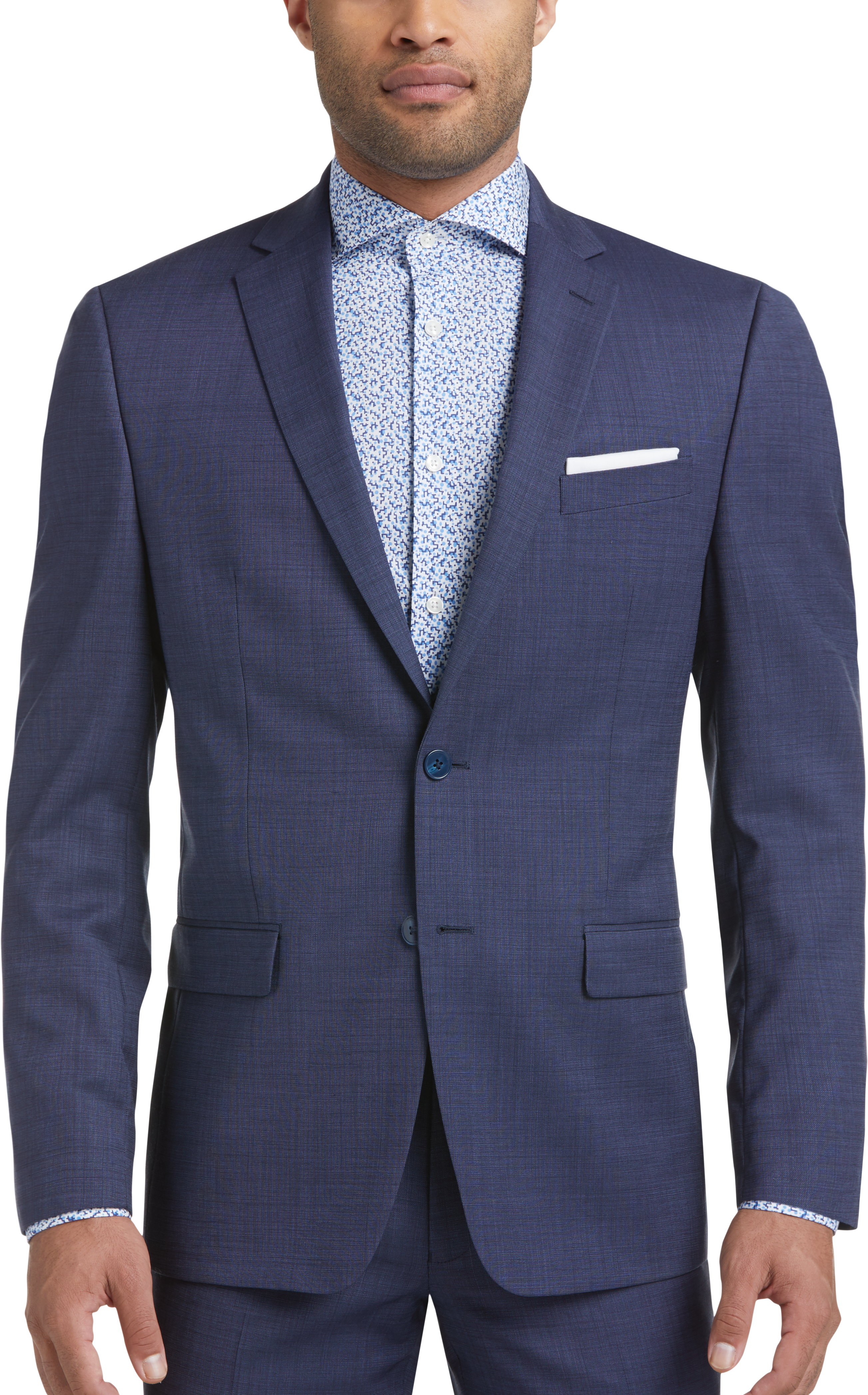 calvin klein blue suit men's wearhouse