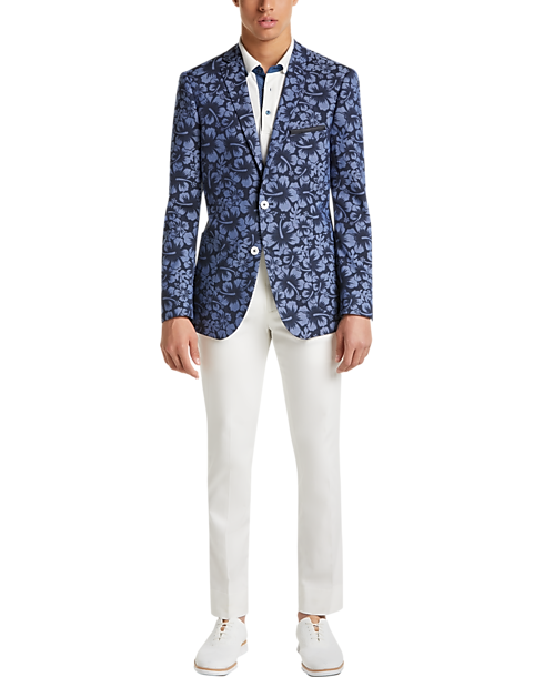 Paisley & Gray Slim Fit Suit Separates Coat, Navy Floral - Men's Suits