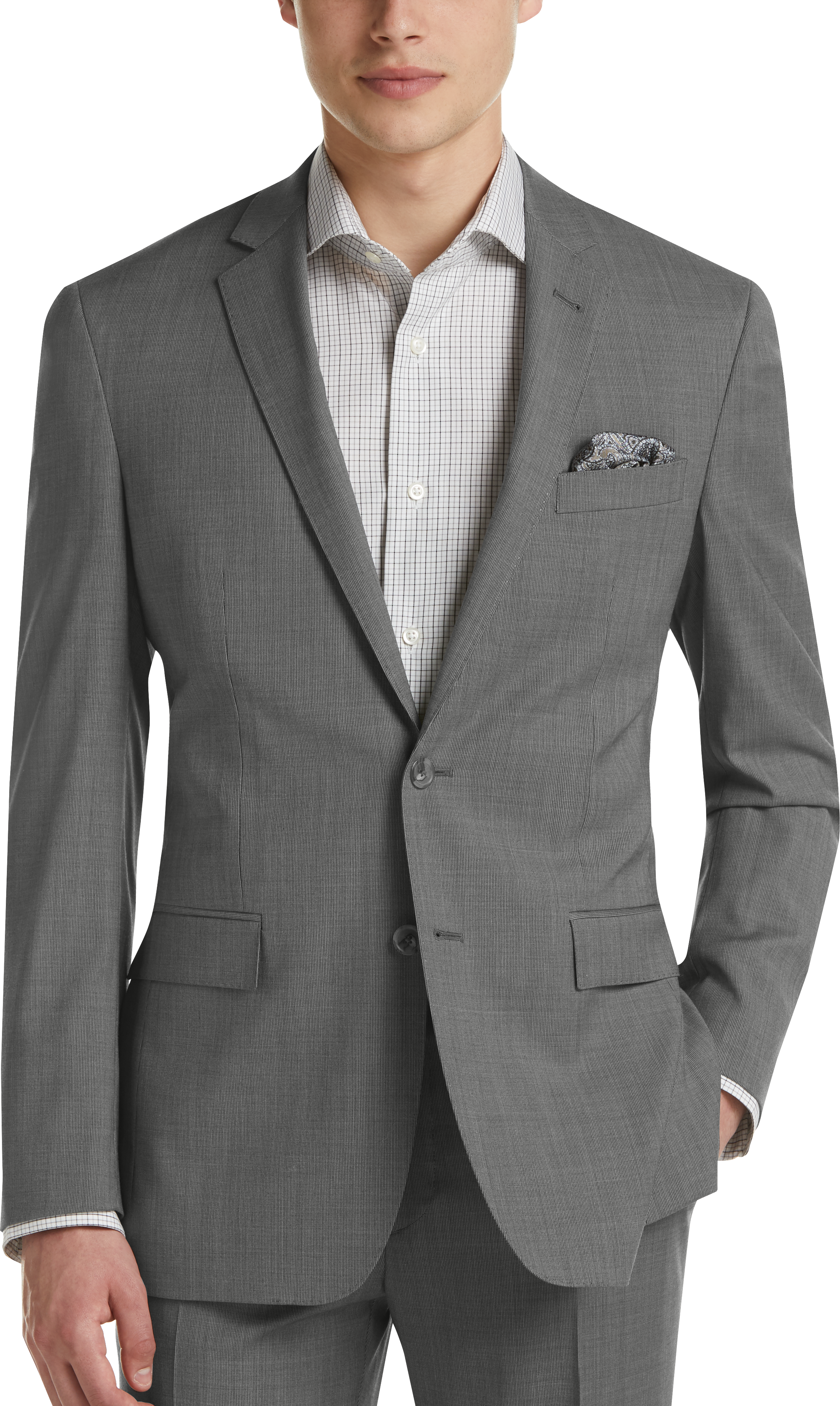 JOE Joseph Abboud Gray Stripe Slim Fit Suit - Men's Suits | Men's Wearhouse