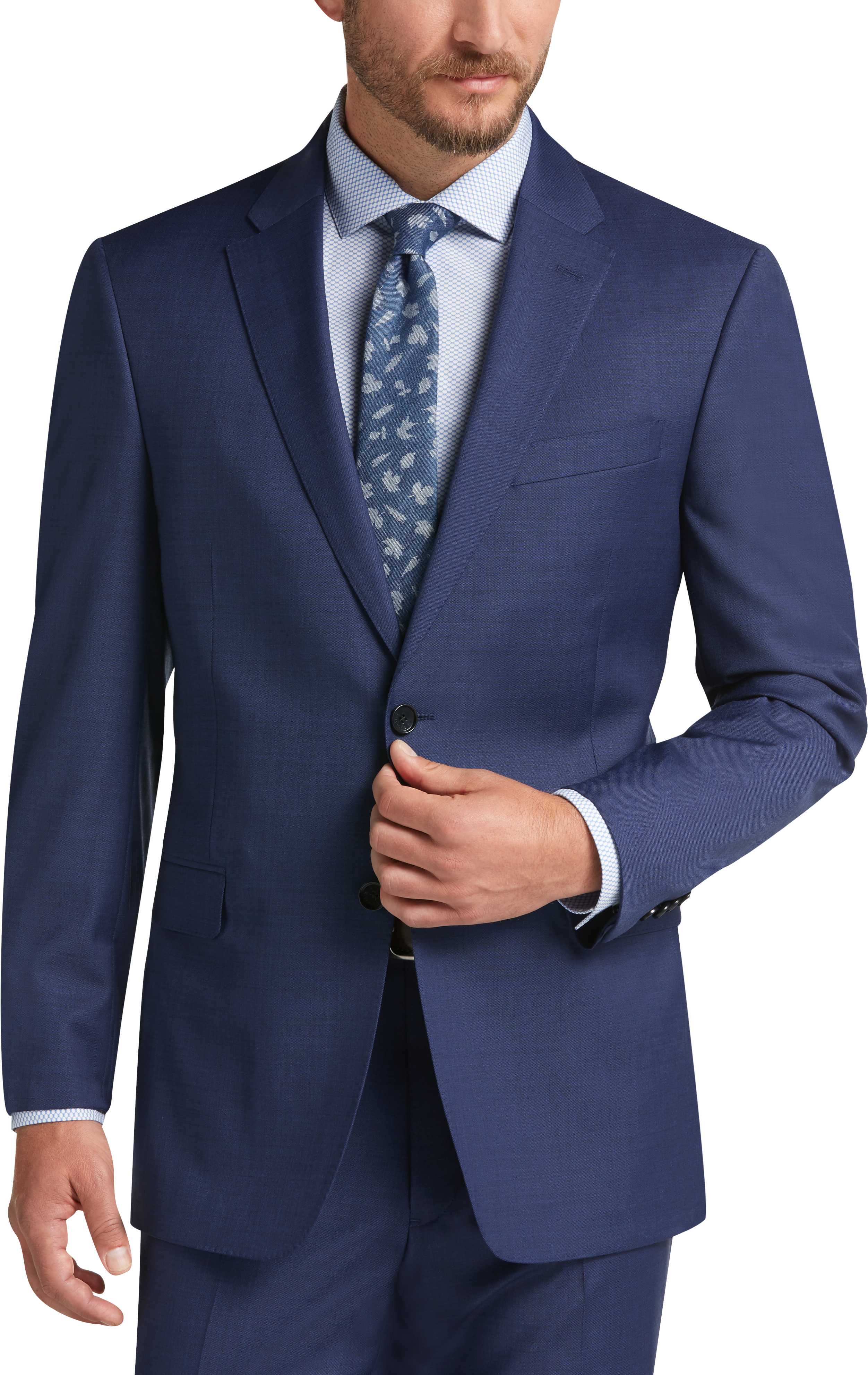 tommy hilfiger blue sharkskin suit