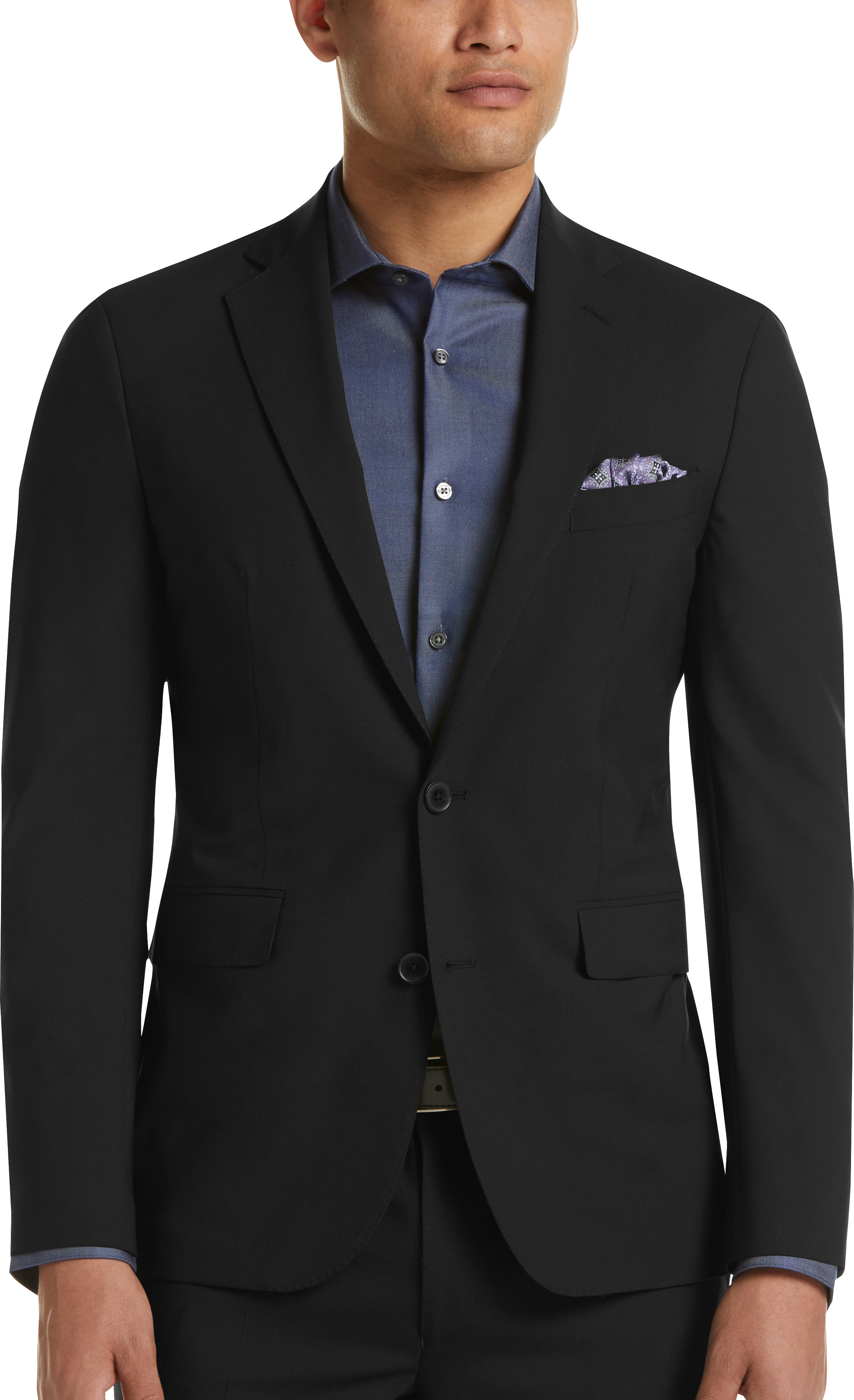 Cole Haan Grand.OS Black Coolmax Lined Slim Fit Suit - Men's Slim Fit ...