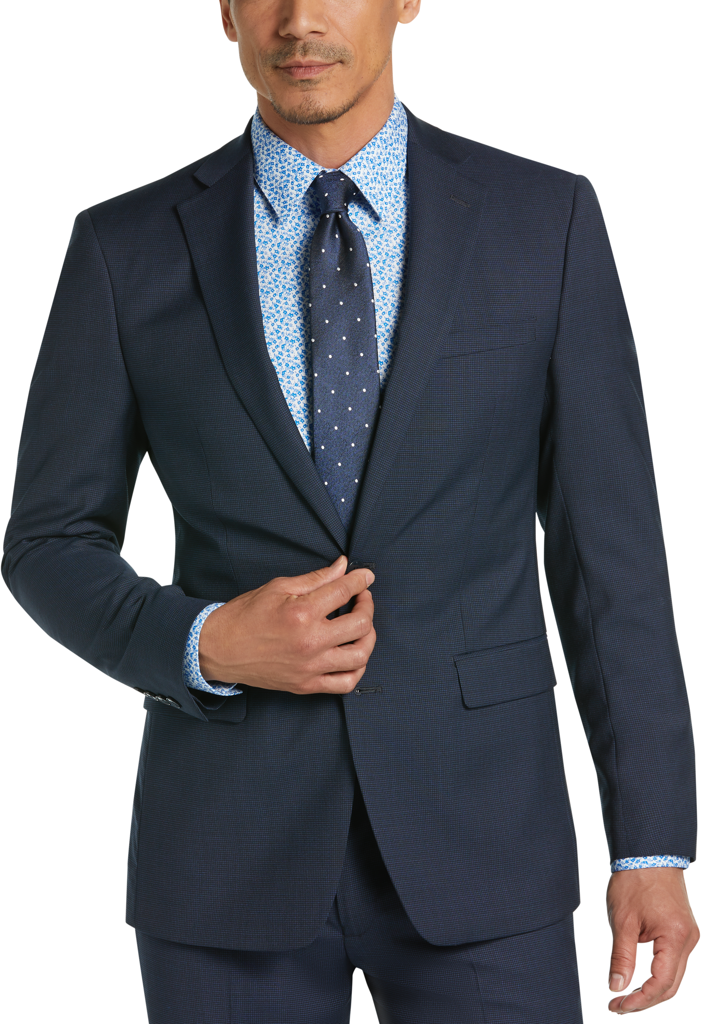 calvin klein dark blue suit