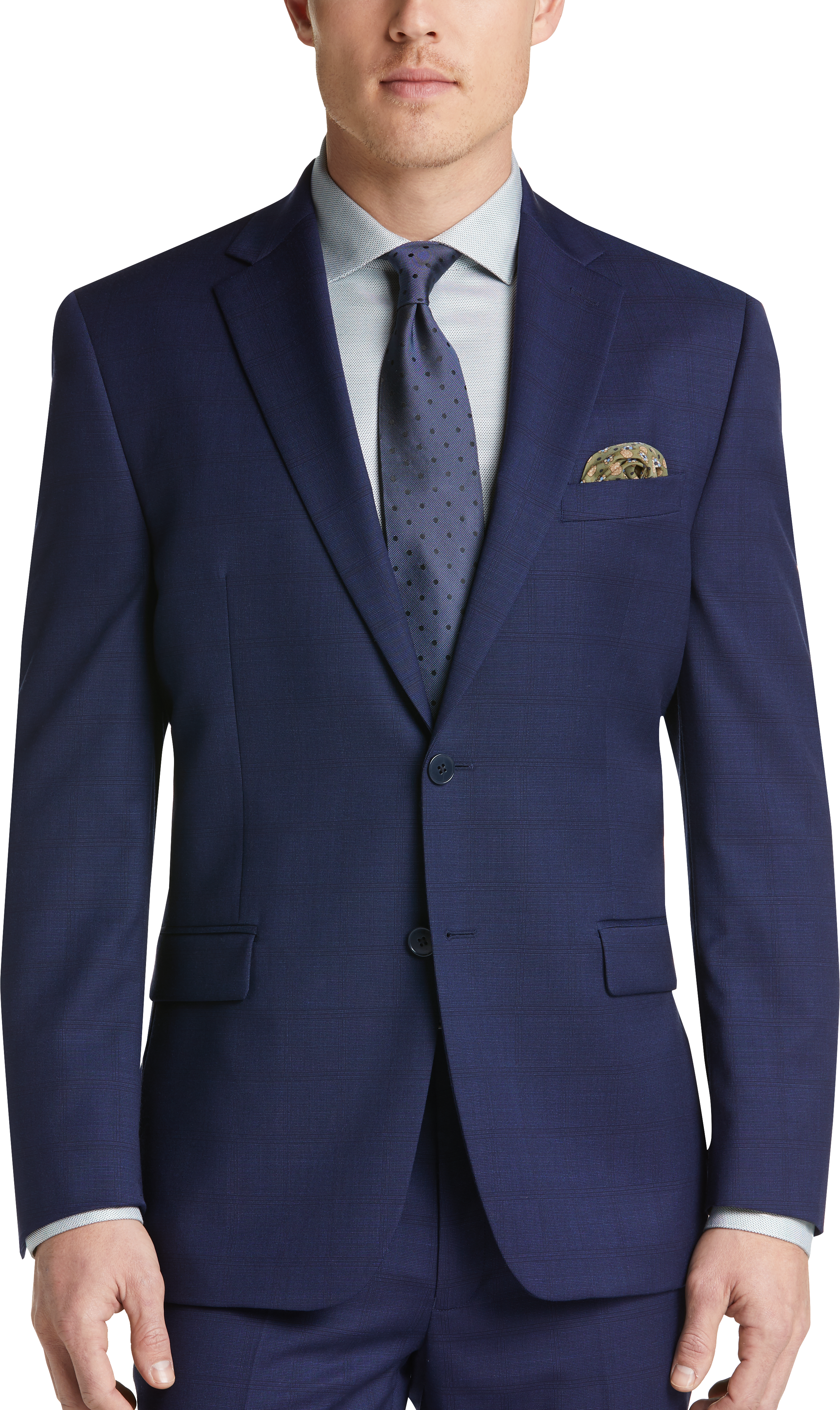 calvin klein blue plaid suit