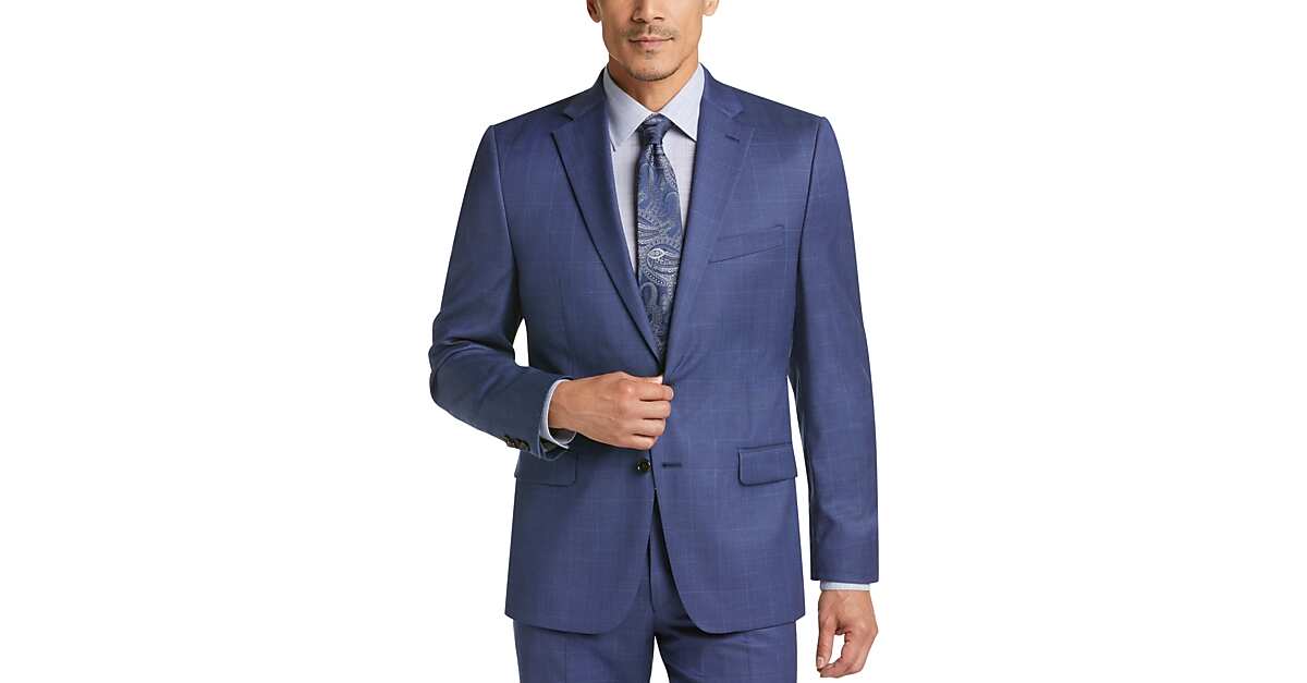Lauren By Ralph Lauren Navy Windowpane Classic Fit Suit Men S