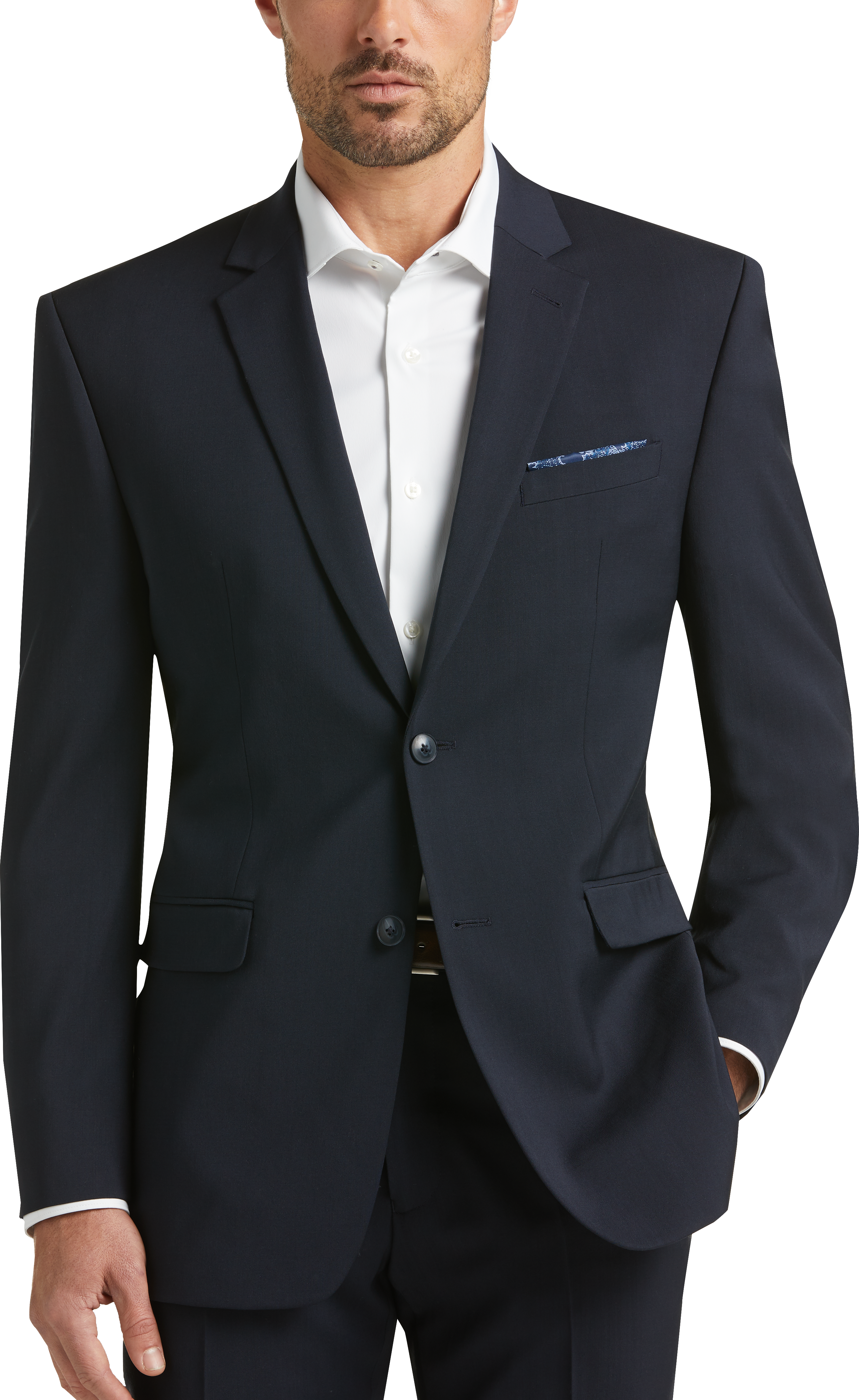 Perry Ellis Premium Navy Slim Fit Suit - Men's Suits | Men's Wearhouse