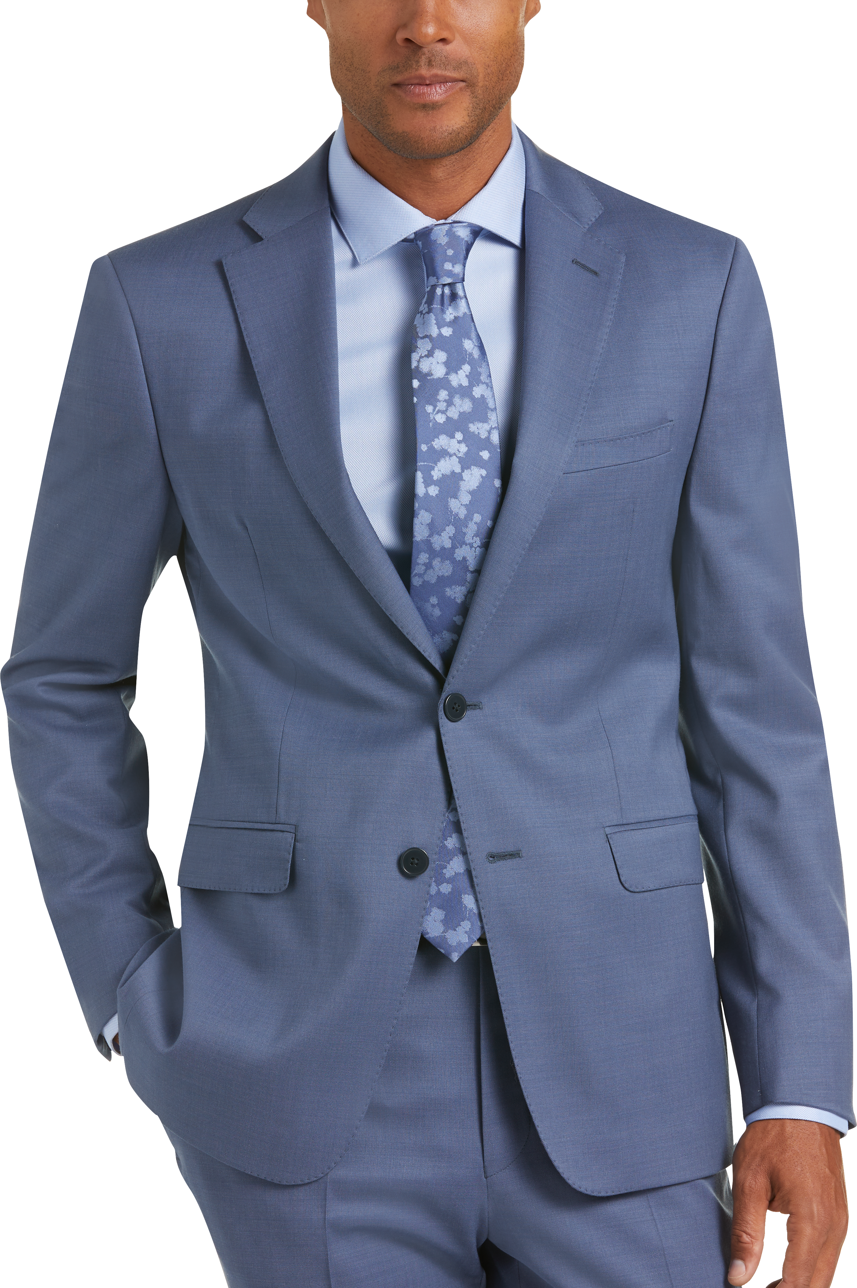 calvin klein blue suit men's wearhouse