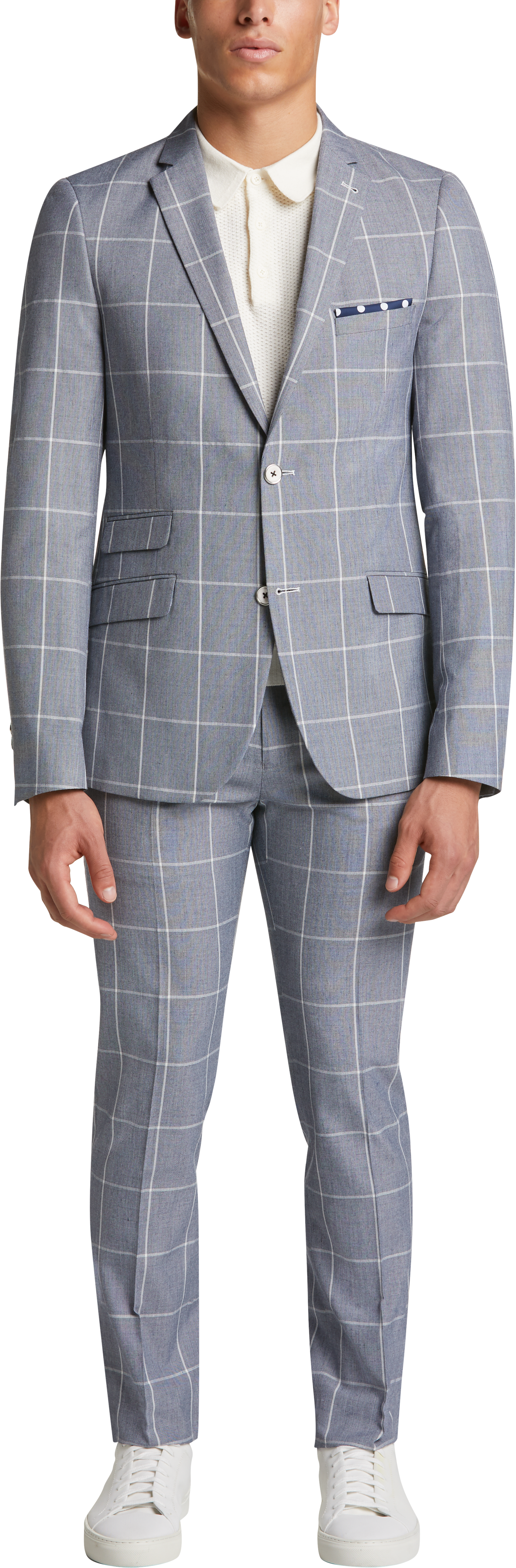 Paisley & Gray Slim Fit Suit Separates Coat, Gray Denim Windowpane ...