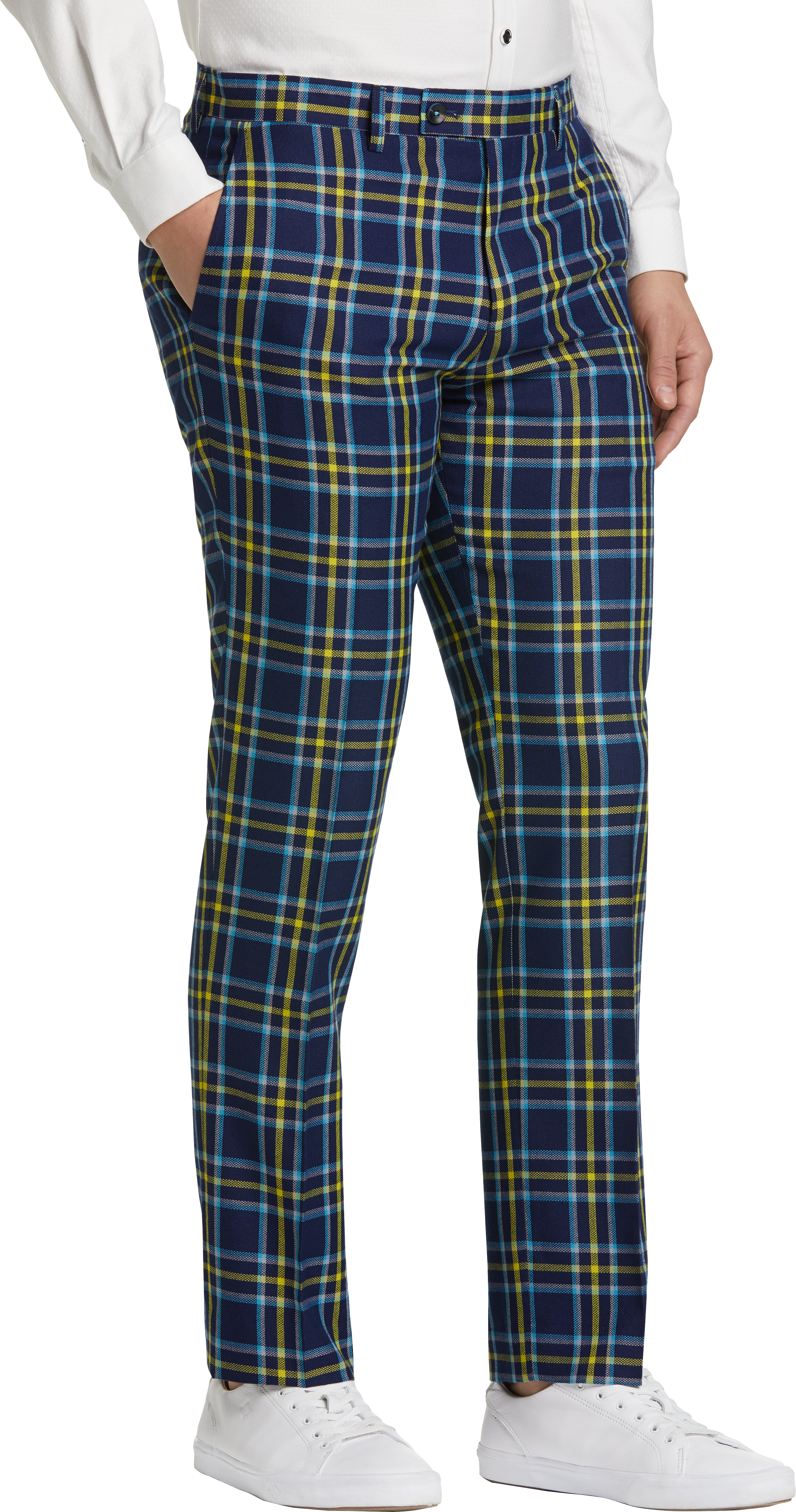 plaid black and yellow pants