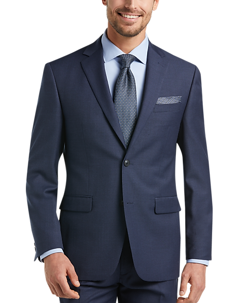 Perry Ellis Mens Two Piece Finished Bottom Slim Fit Suit