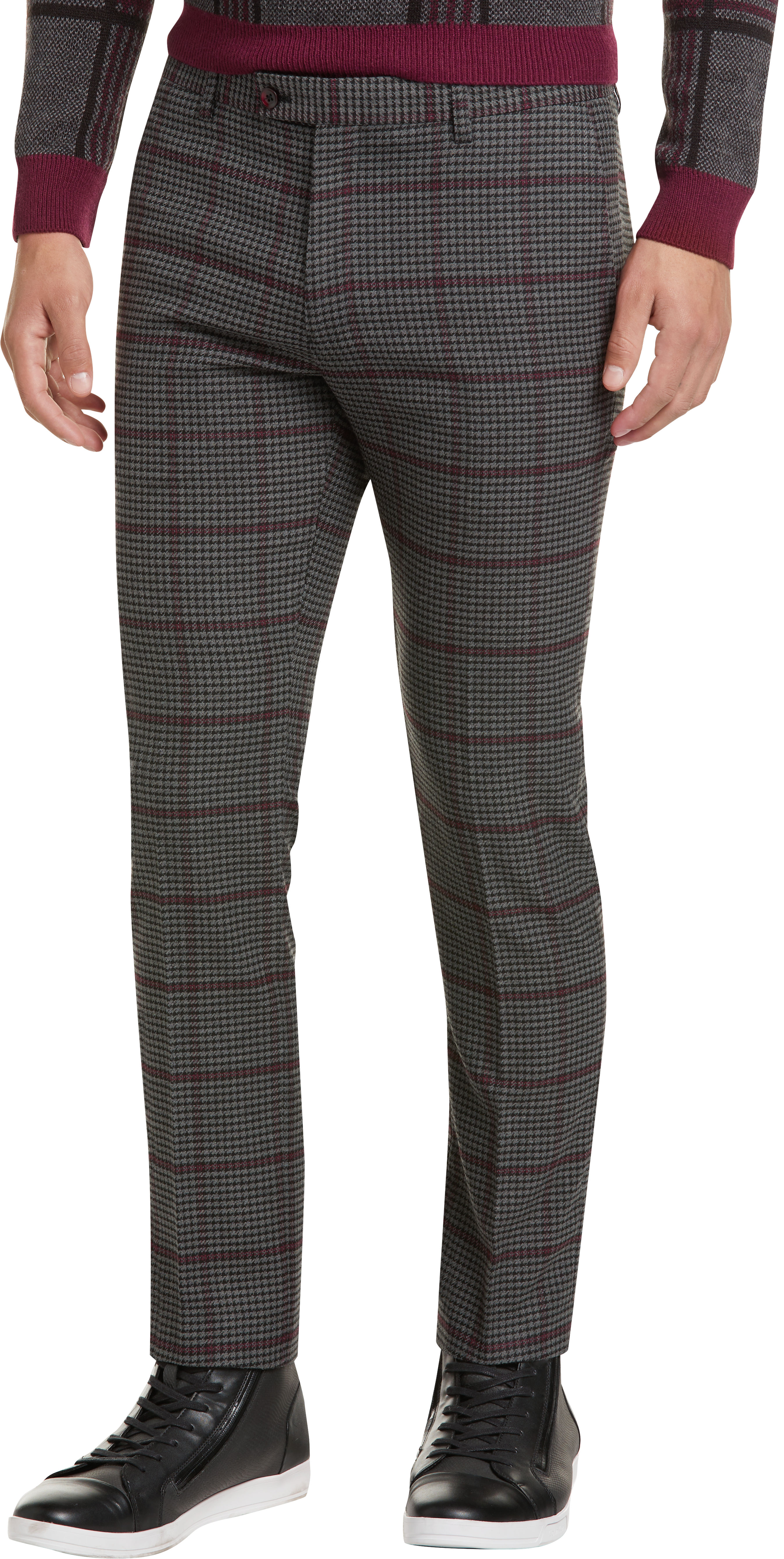 dark gray plaid pants