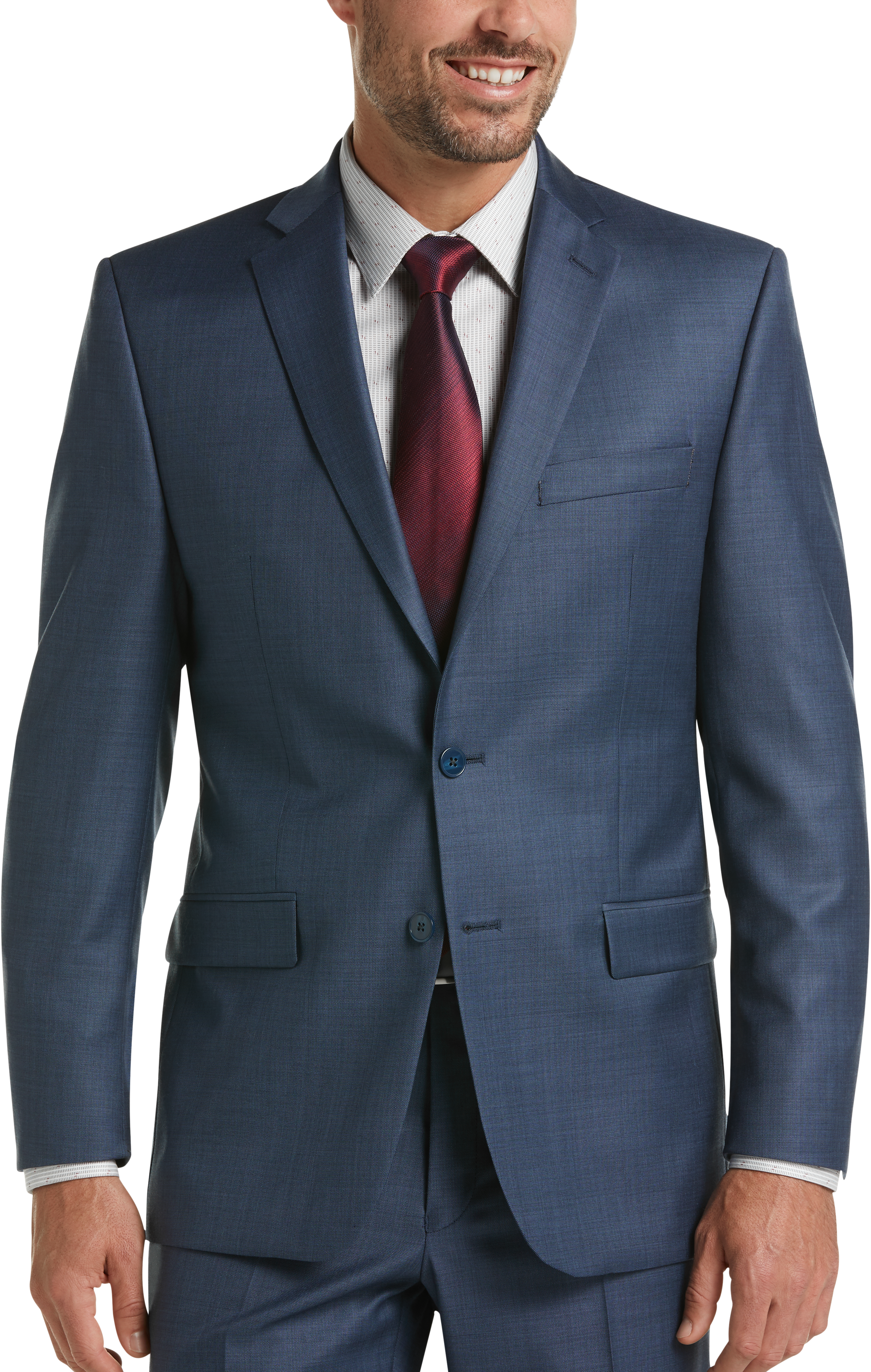 calvin klein blue suit men's wearhouse