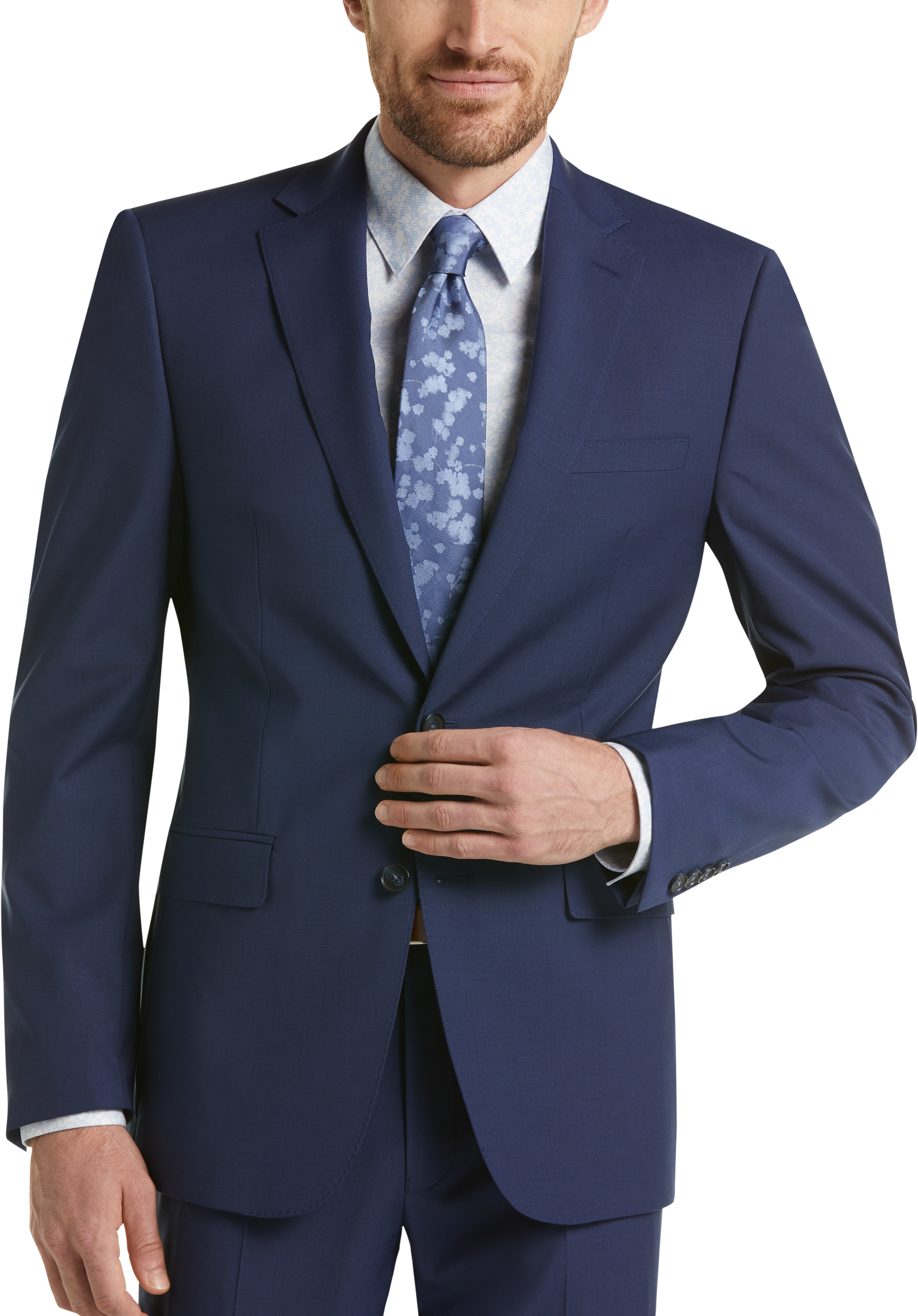 calvin klein blue suit men's wearhouse