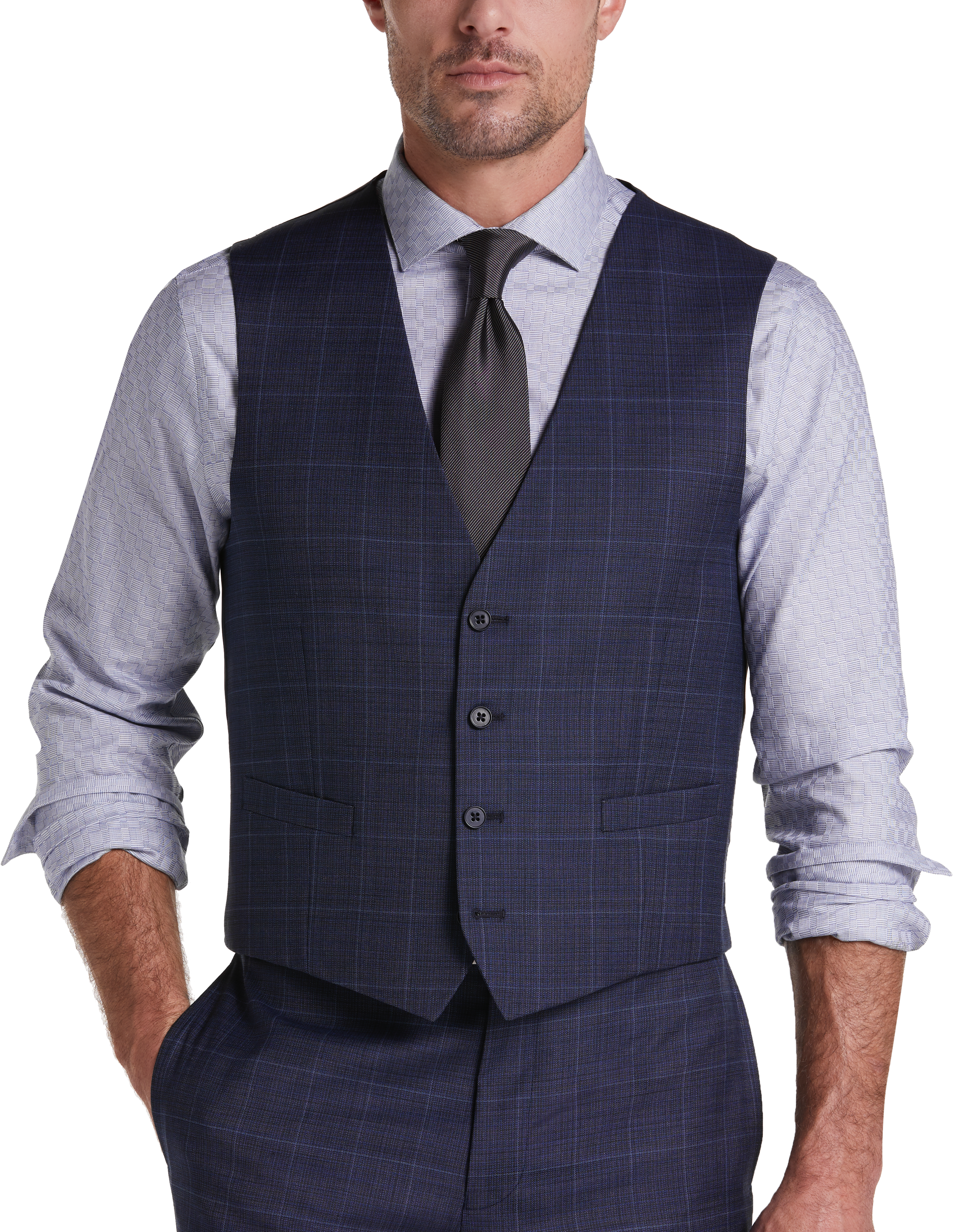 calvin klein blue suit vest