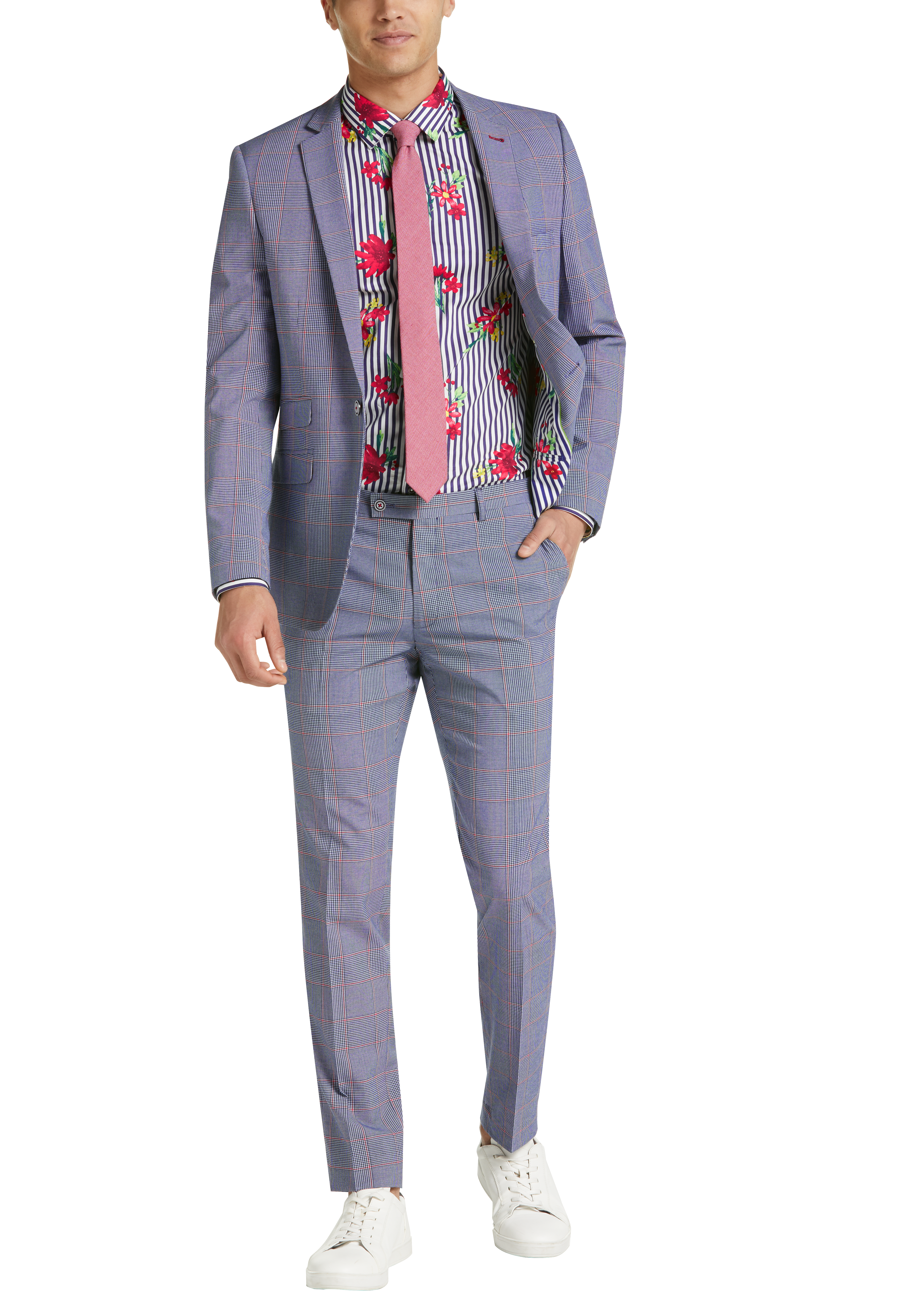 Paisley & Gray Skinny Fit Suit Separates Jacket, Blue and Red ...