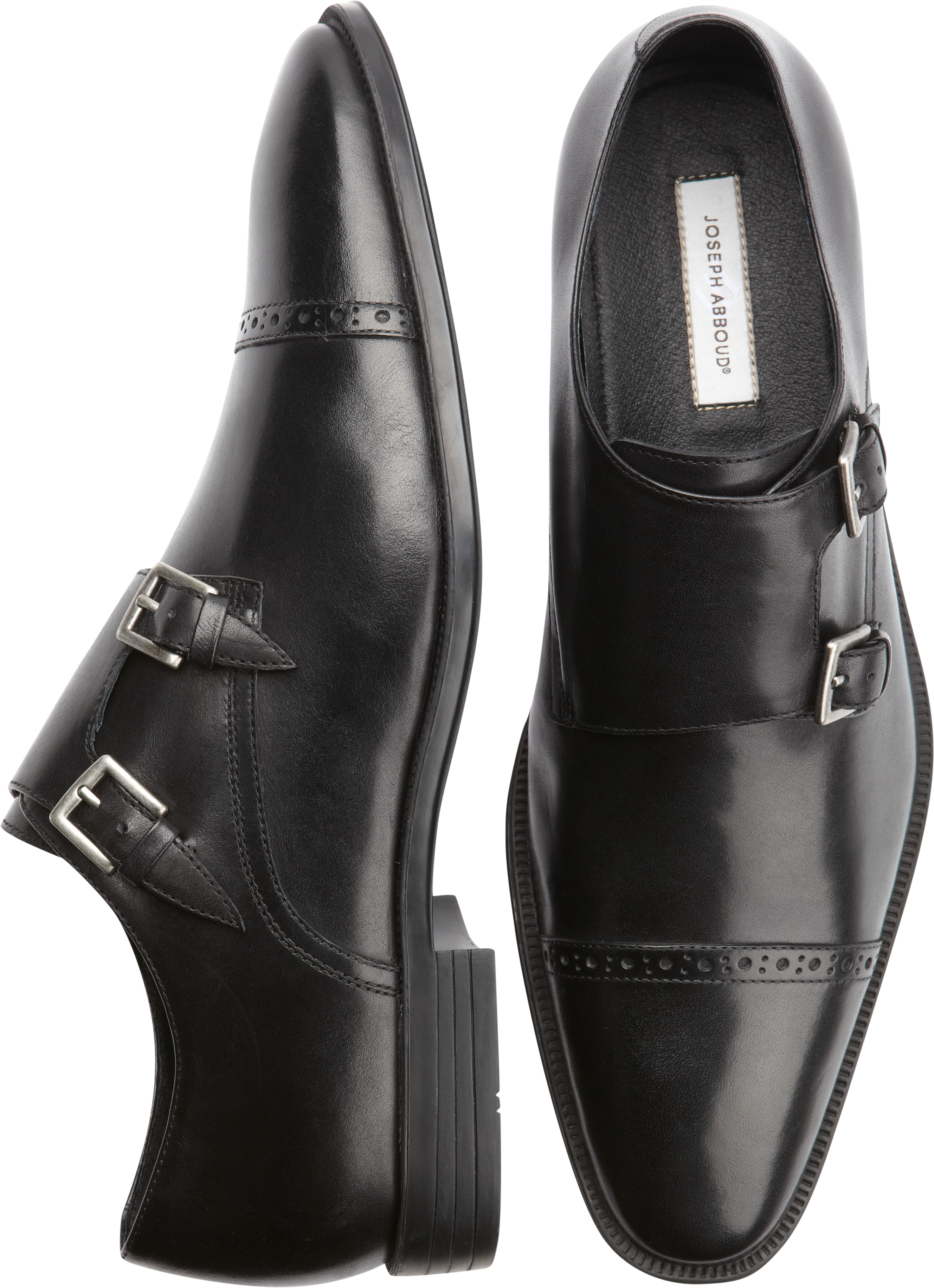 Joseph Abboud Foxfield Black Double Monk Strap Shoes - Dress Shoes ...