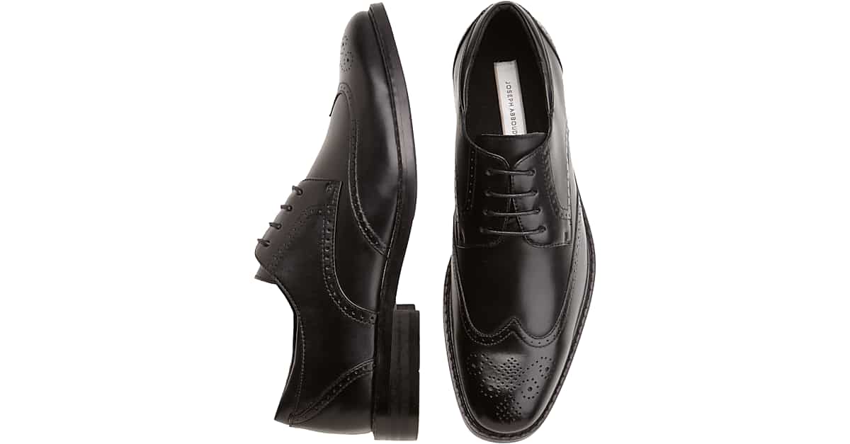 Joseph Abboud Black Wingtip Lace-Up Shoes - Men's Dress Shoes | Men's ...