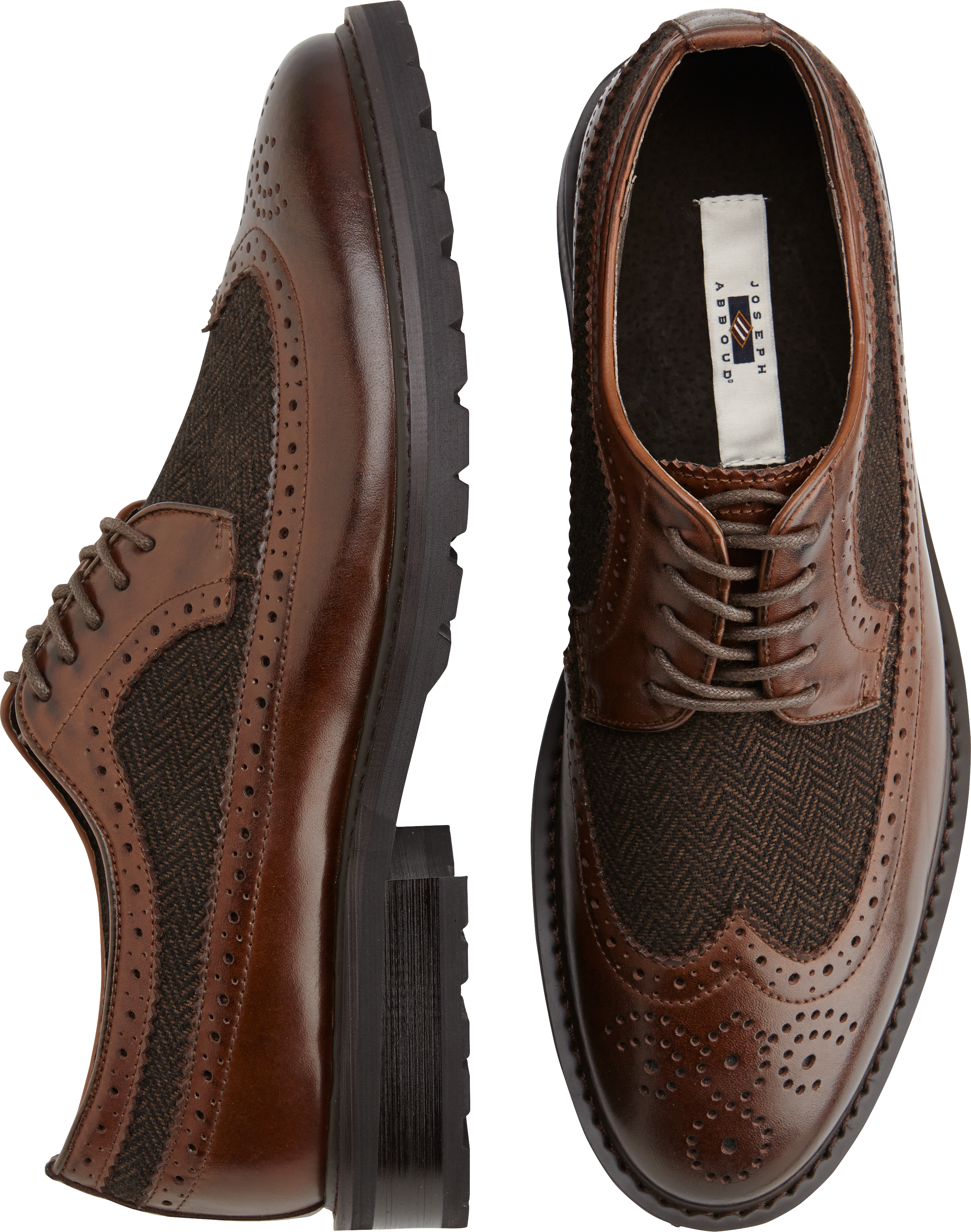 Joseph Abboud Eastman Brown Herringbone Oxfords Mens Shoes Mens Wearhouse 4844