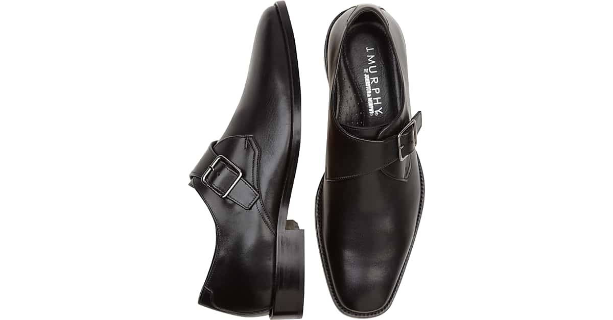 J. Murphy by Johnston & Murphy Novick Black Monk Strap Shoes - Men's
