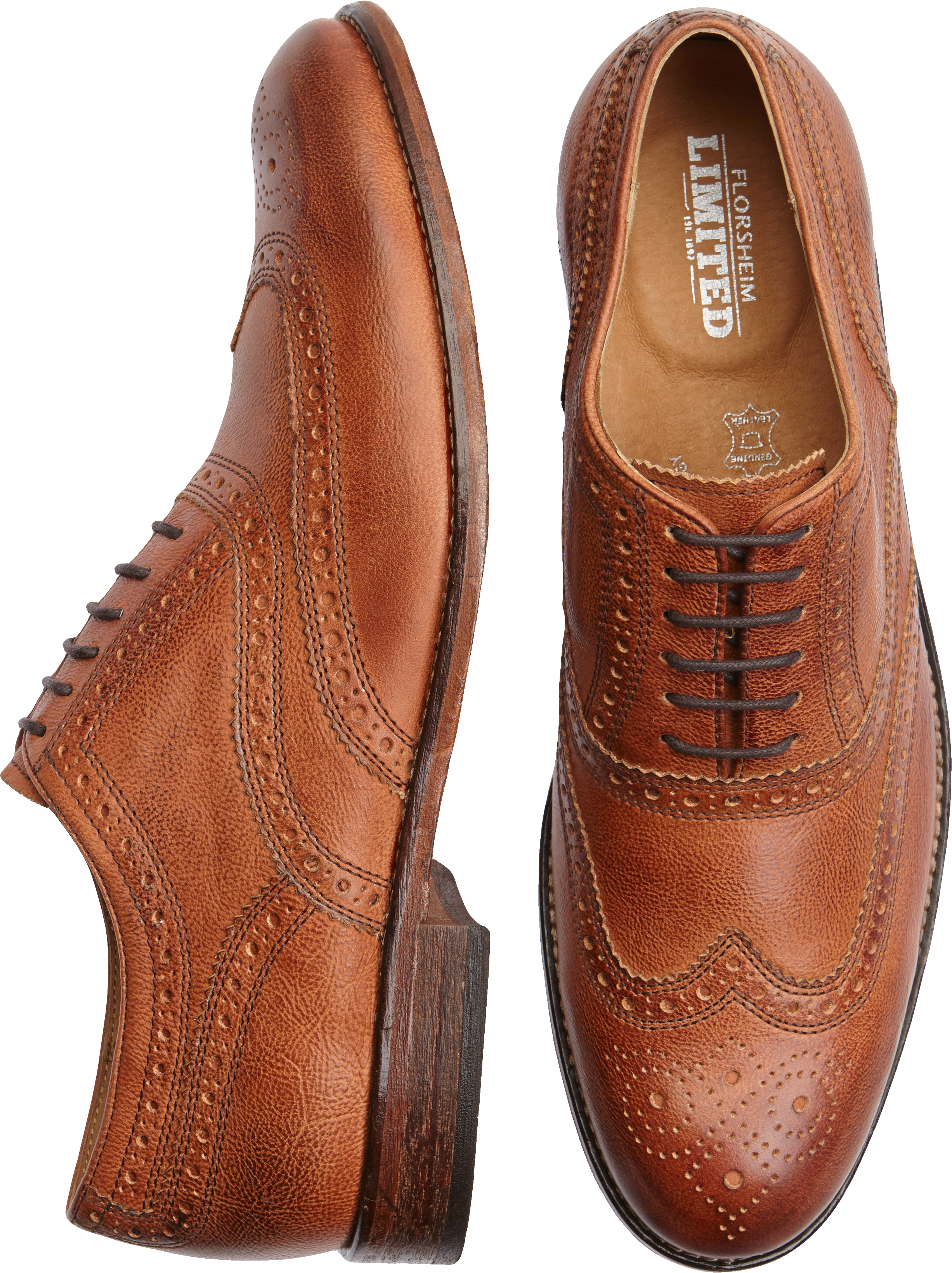 Florsheim Tierney Tan Wingtip Shoes - Men's Dress Shoes | Men's ...