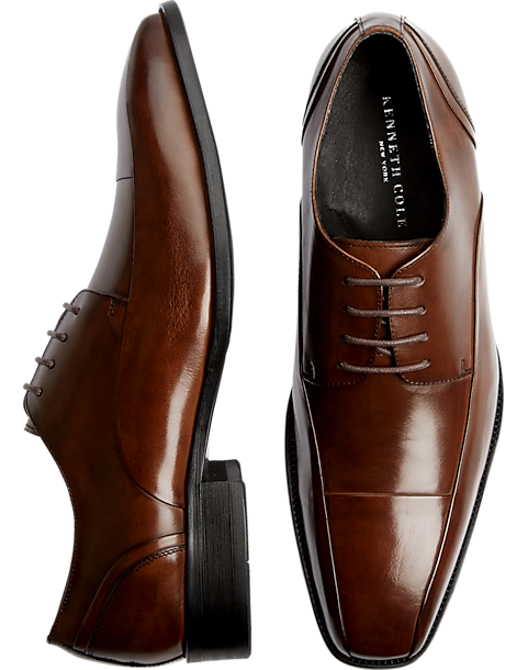 Kenneth Cole Sur-Real Burnished Brown Leather Lace-Up Shoes - Men's ...