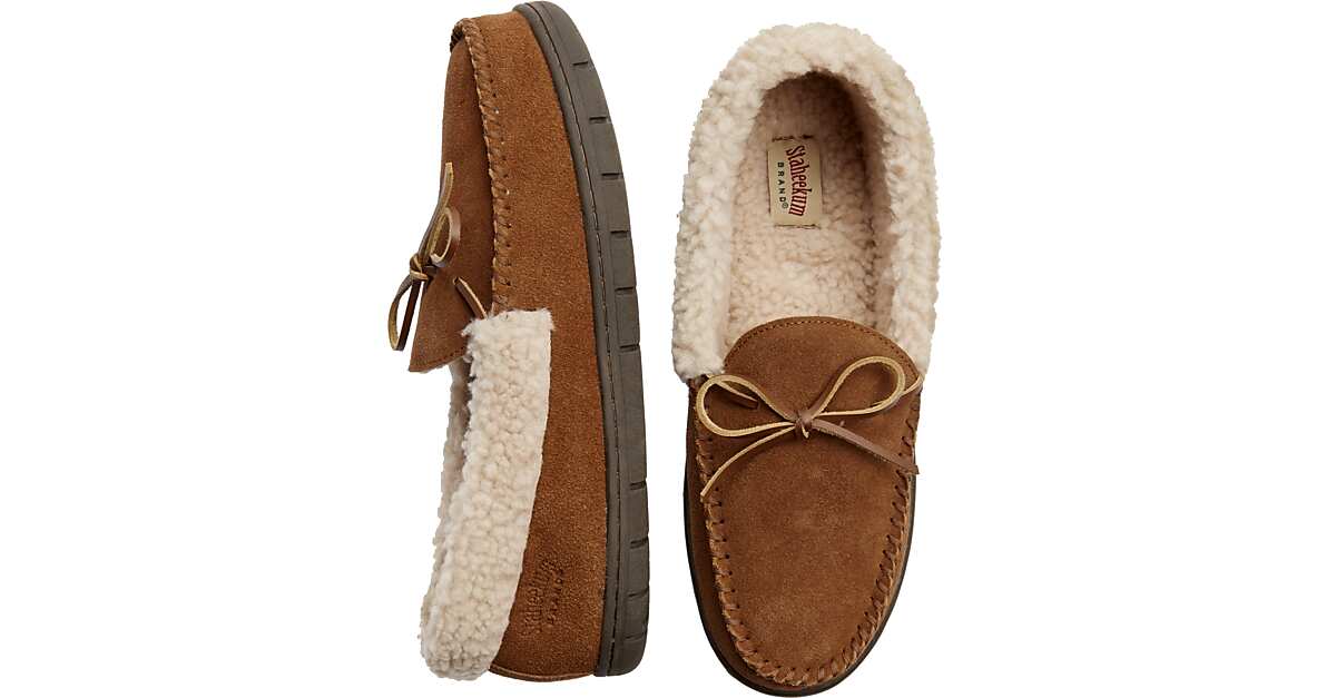 mens tan sheepskin slippers