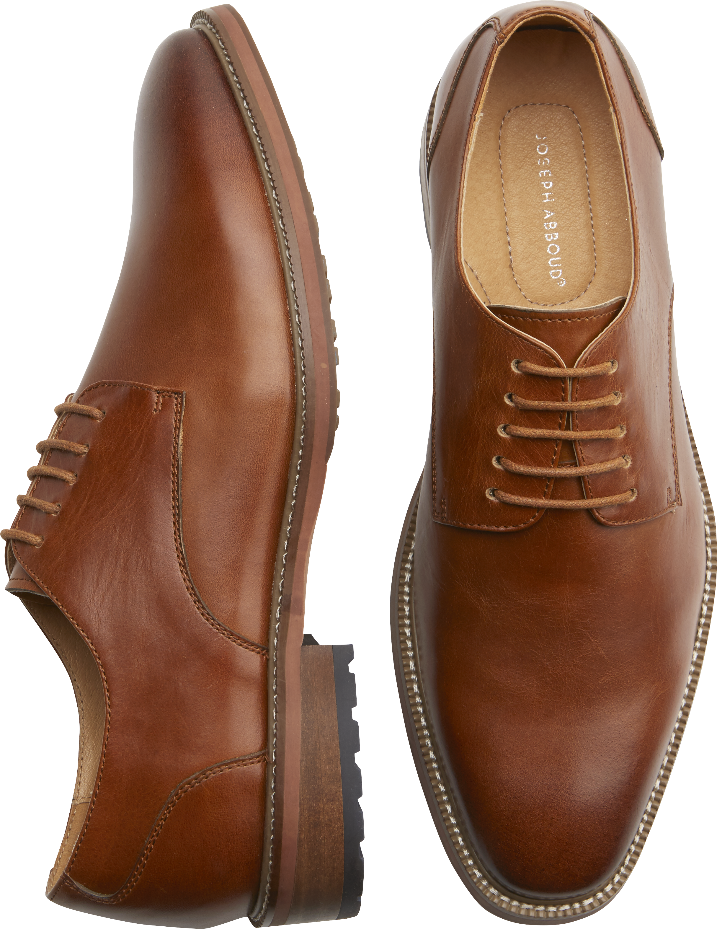 Joseph Abboud Tan Plain Toe Oxfords 