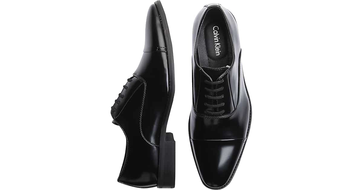 Calvin Klein Radley Black Cap Toe Oxfords - Men's Dress Shoes | Men's ...