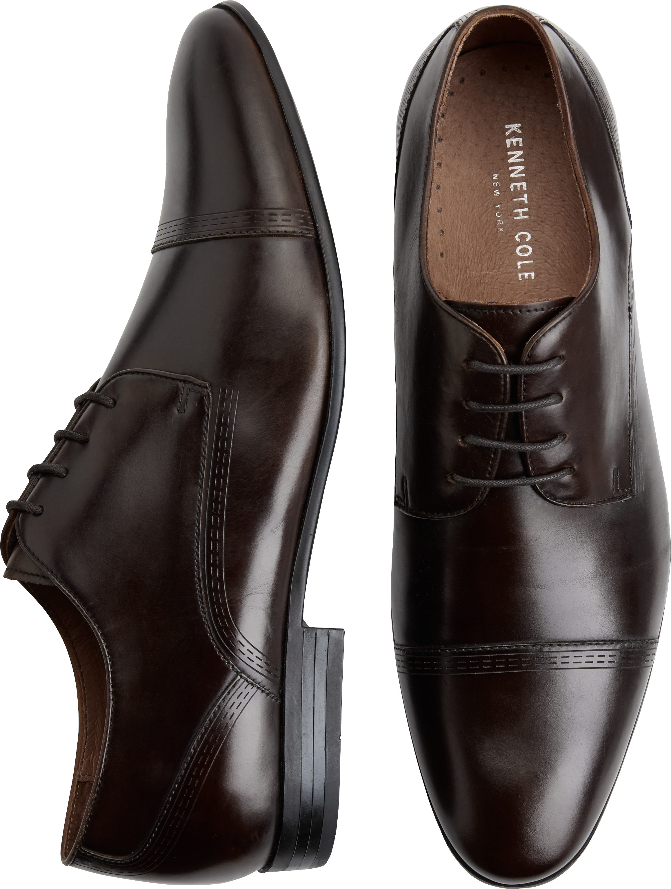 Kenneth Cole Mix Ability Brown Cap Toe Lace Ups Men S Shoes