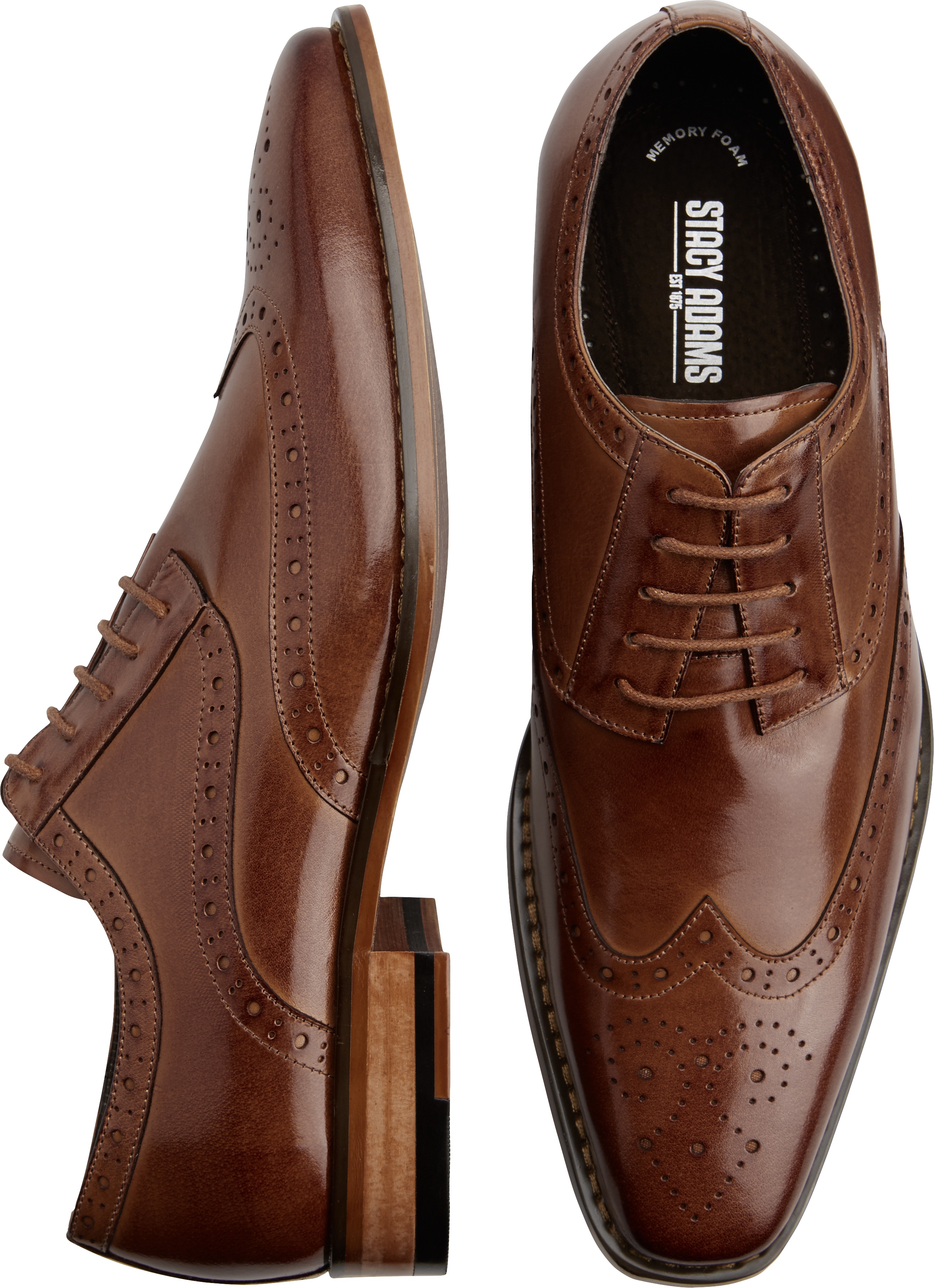  Stacy  Adams  Tinsley Tan Wingtip Oxfords Men s Dress  