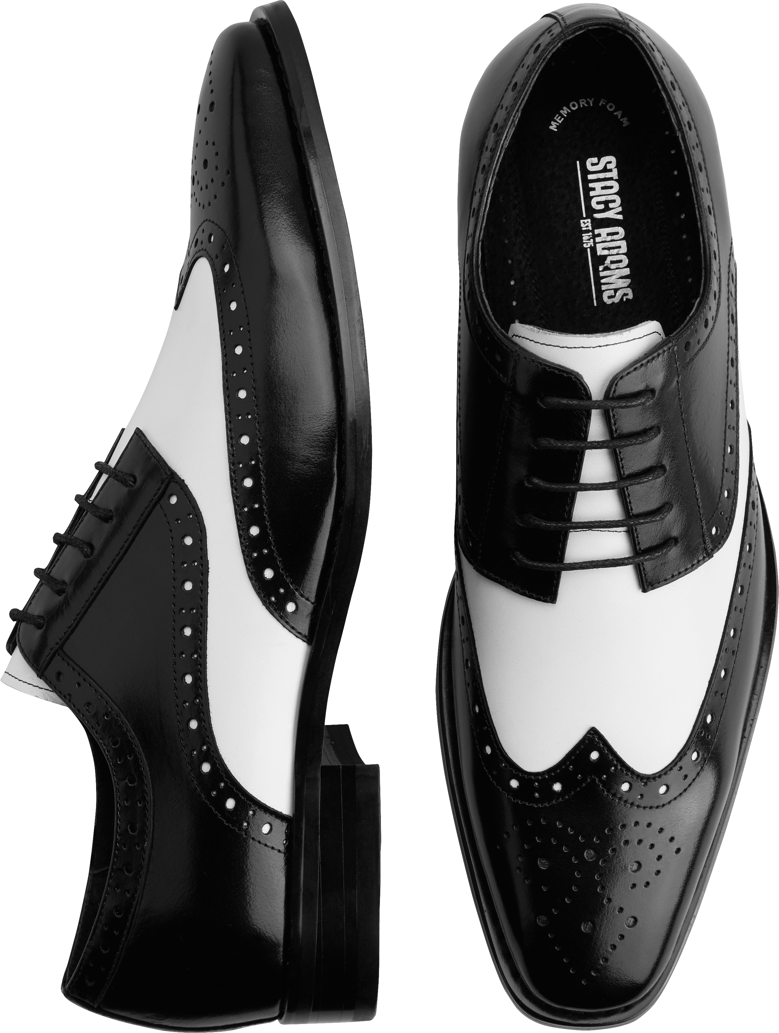 white wingtip shoes