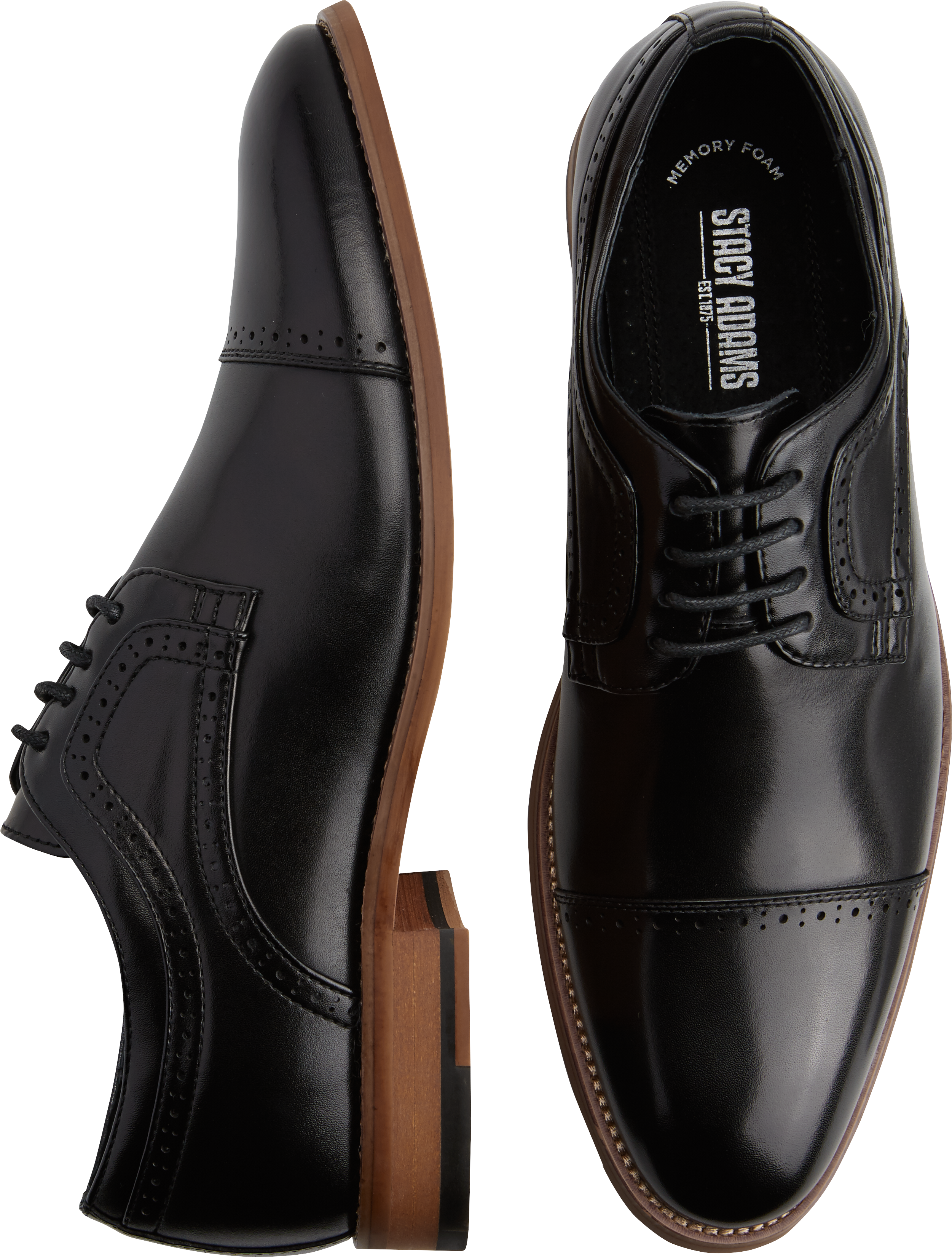 stacy adams emile black medallion toe derbys