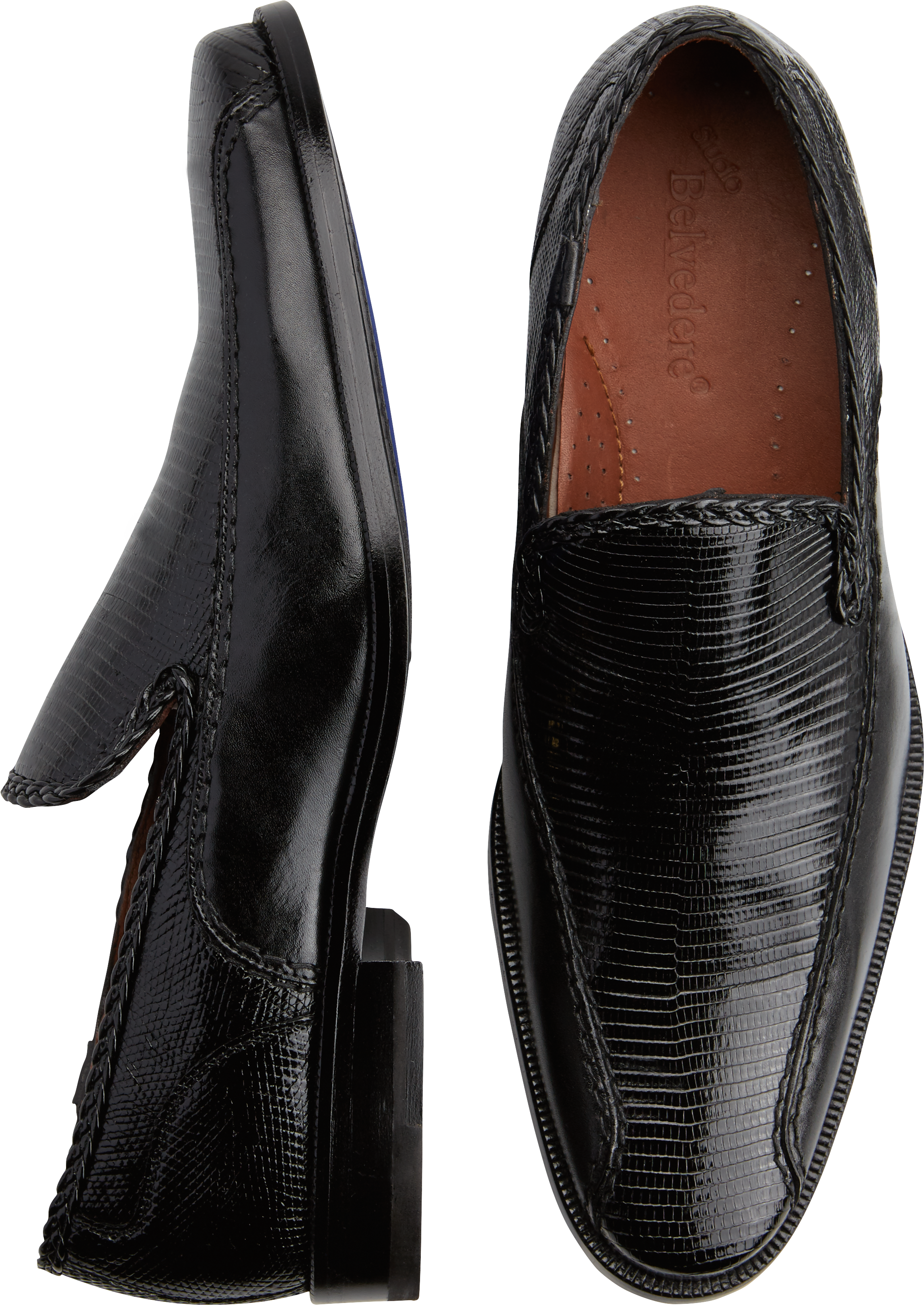 Belvedere Karmine Black Slip-On Shoes - Men's Dress Shoes | Men's Wearhouse