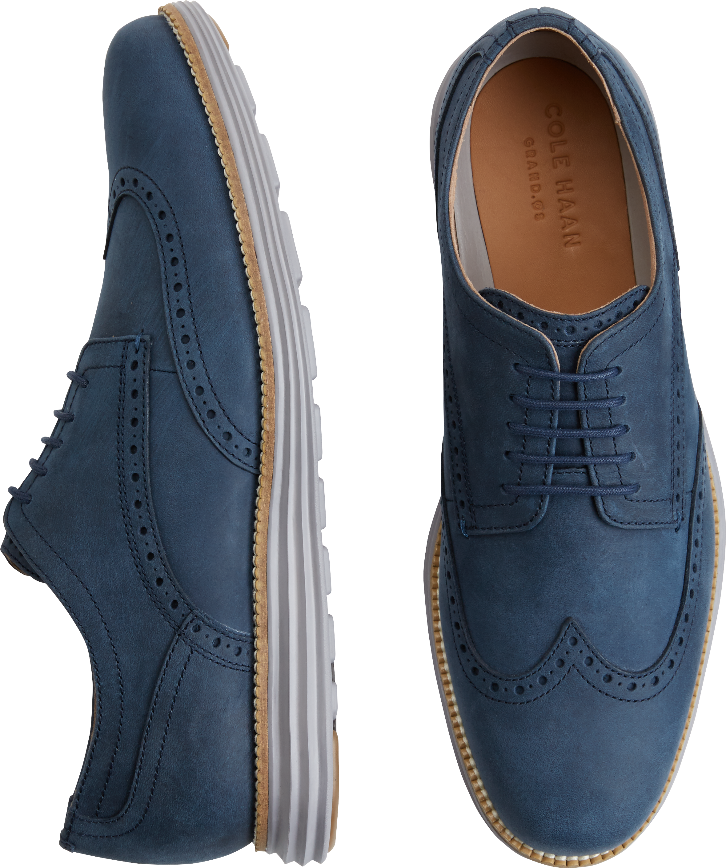 Cole Haan Grand Navy Wingtip Oxfords - Men's Dress Shoes | Men's Wearhouse