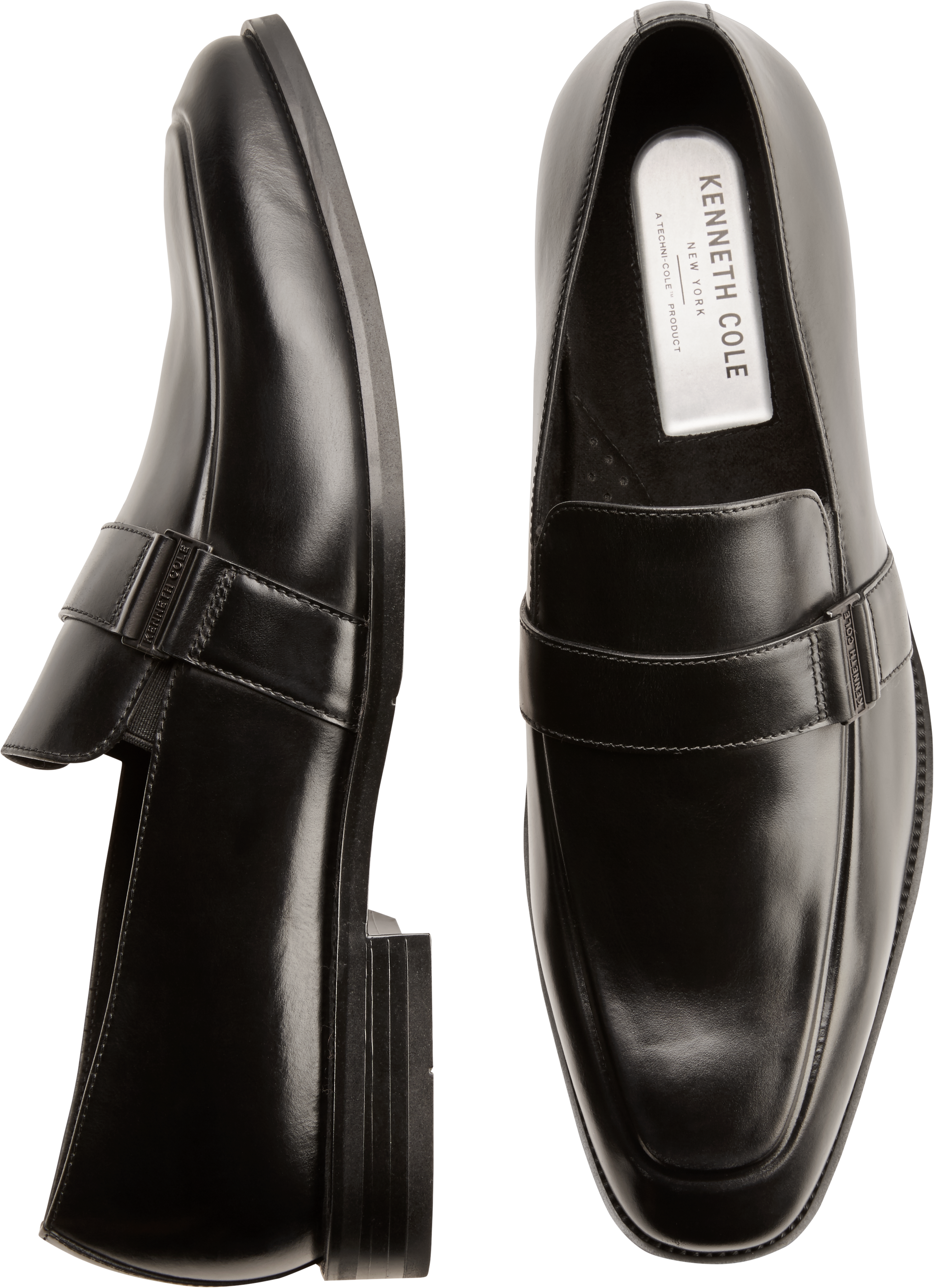 Kenneth Cole TECHNI-COLE Black Loafers - Men's Dress Shoes | Men's ...