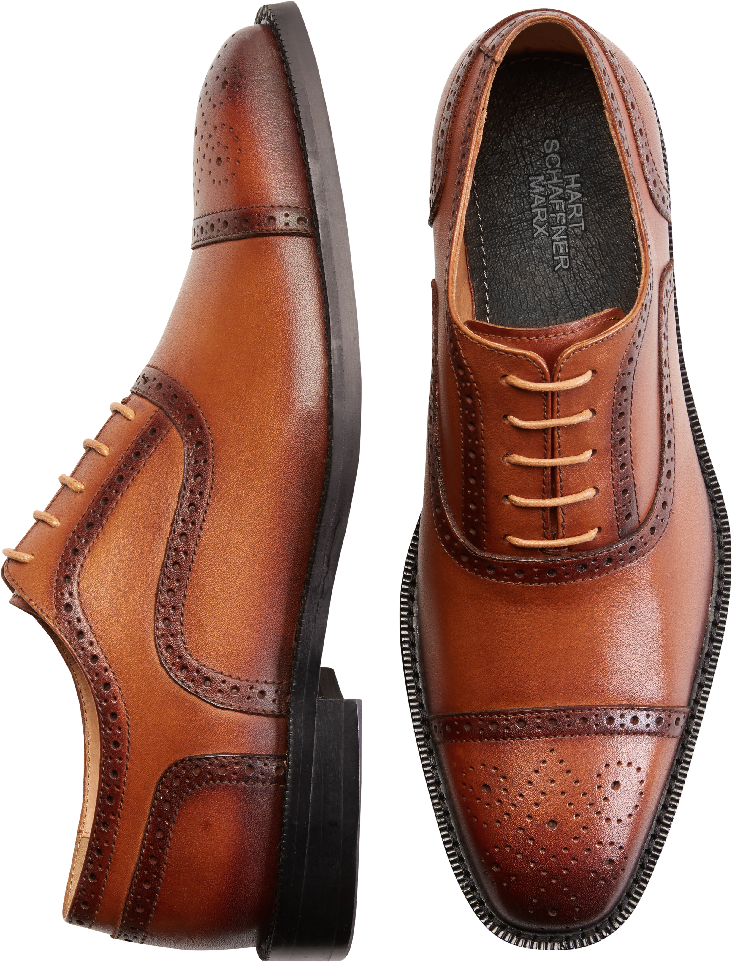 Hart Schaffner Marx Richmond Tan Cap Toe Oxfords