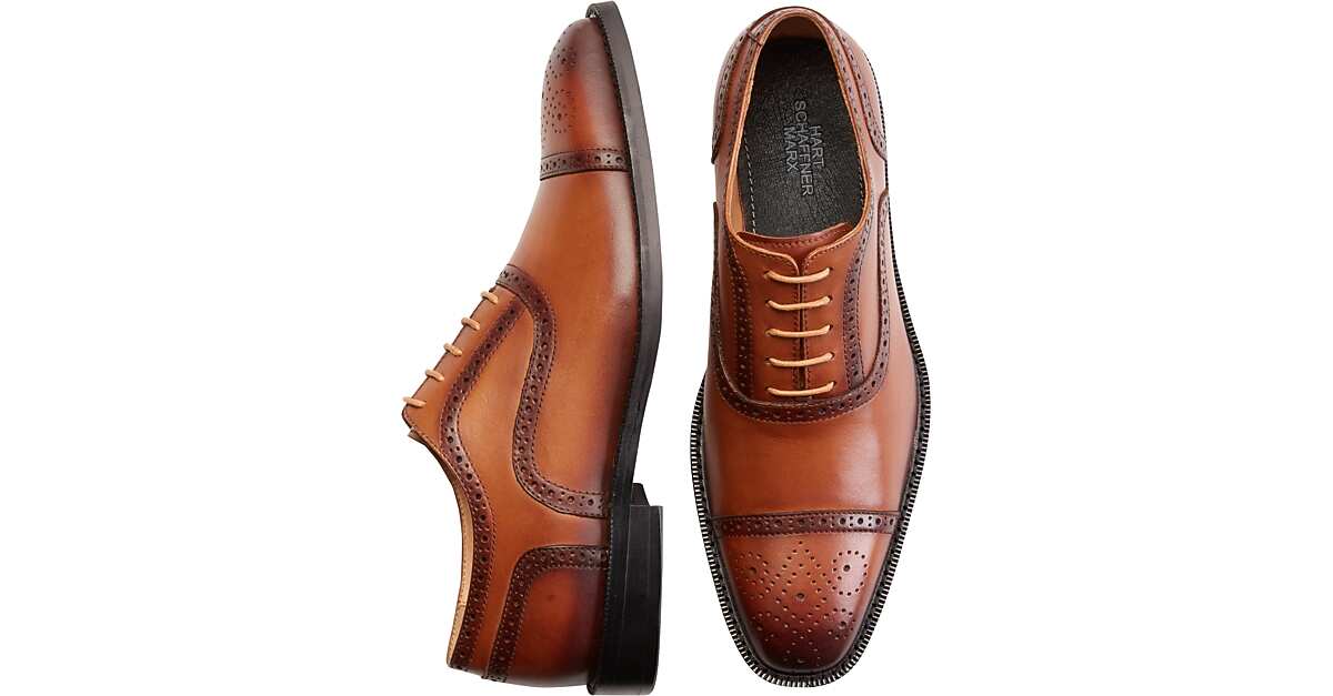 Hart Schaffner Marx Richmond Tan Cap Toe Oxfords Men's Dress Shoes
