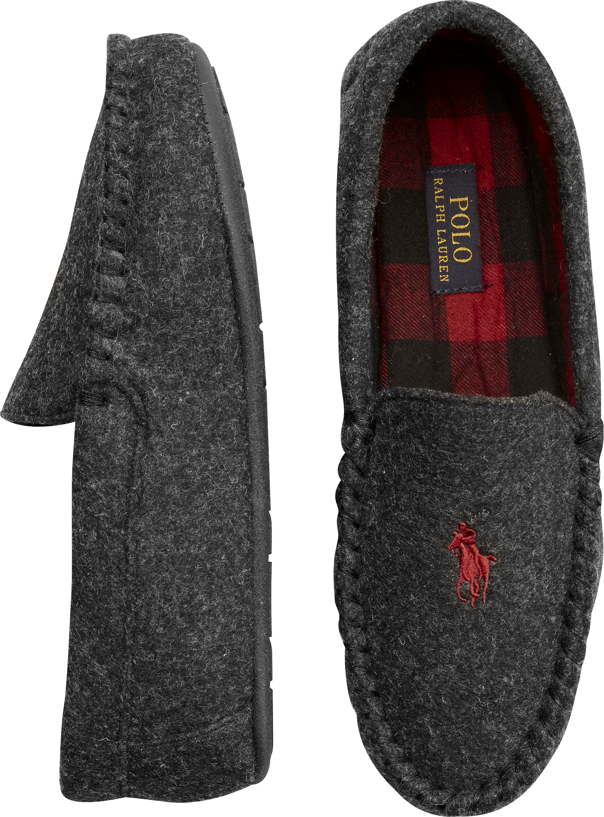  Polo  Ralph  Lauren Dezi II Gray Moccasin Slippers  Men s 