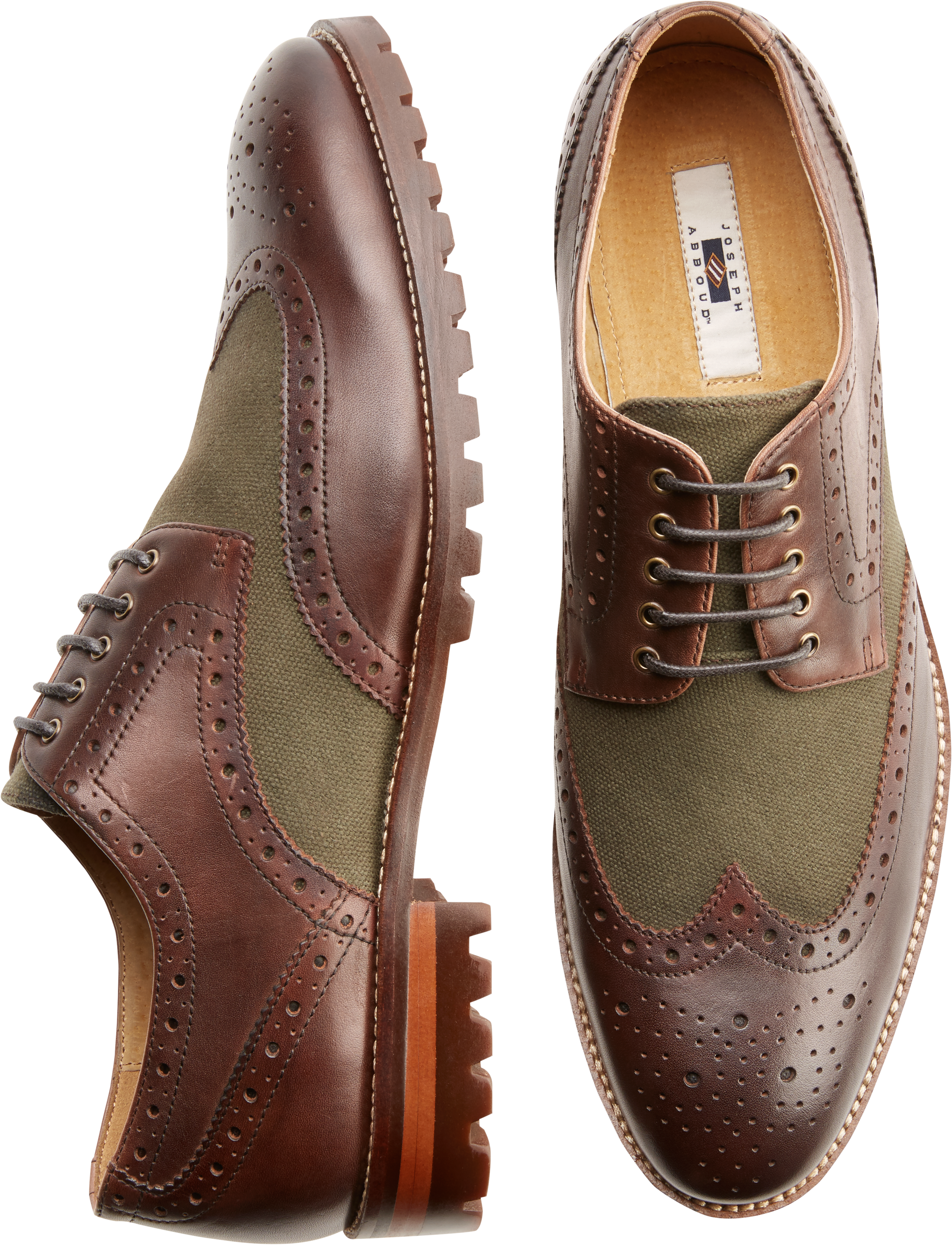 Joseph Abboud Keith Brown And Olive Wingtip Oxfords Mens Shoes Mens Wearhouse 5738