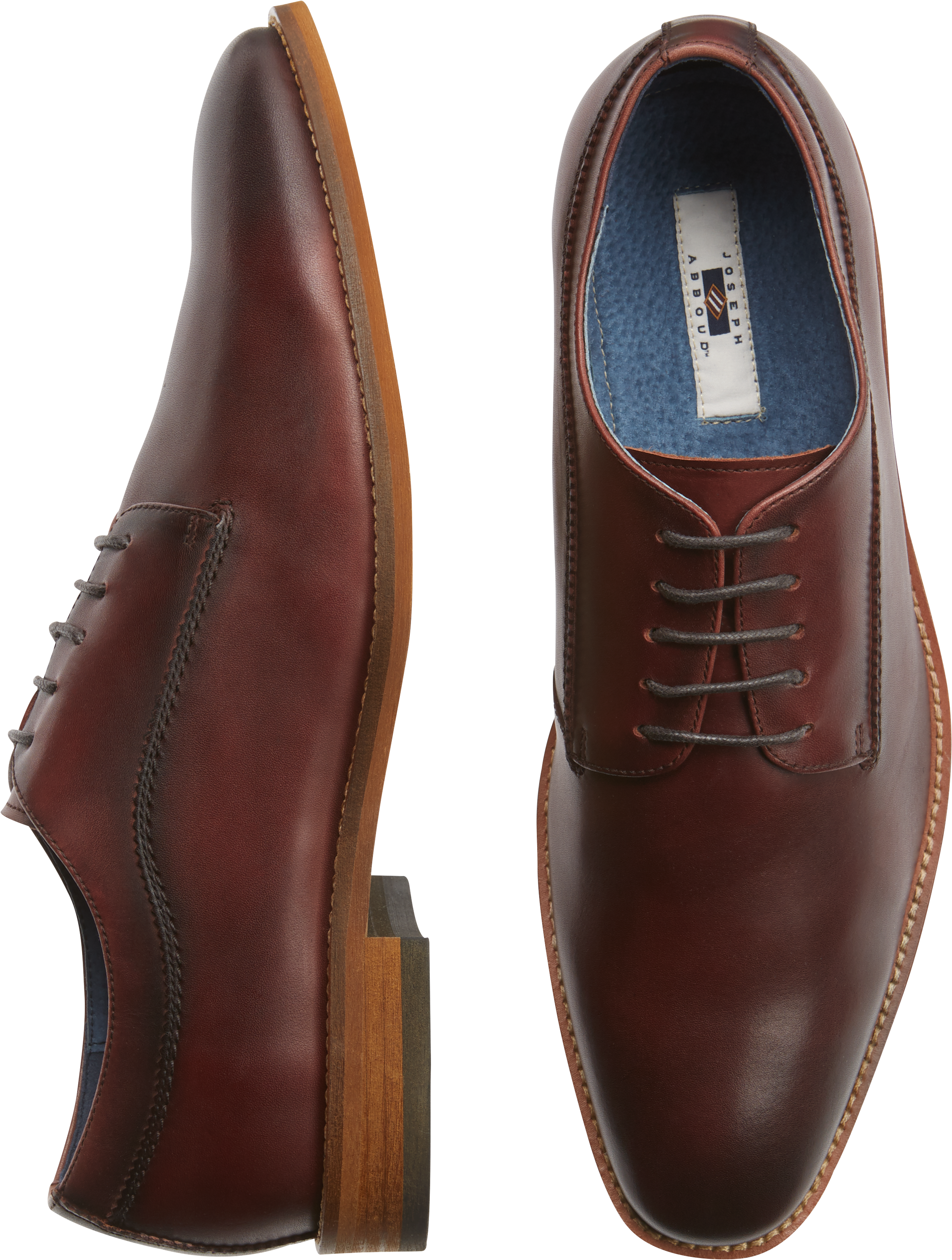 Joseph Abboud Joshua Burgundy Plain Toe Lace Up Shoes - Men's Dress ...