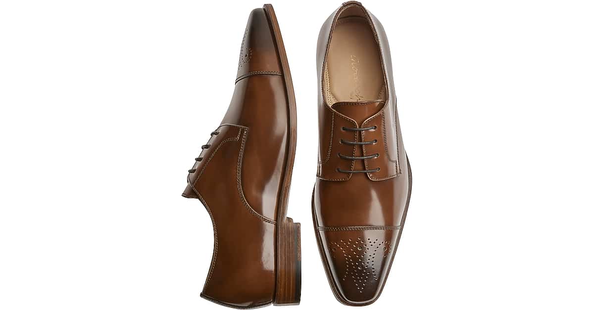 Giovacchini Mike Cognac Cap Toe Derby Dress Shoes Men's Shoes Men's Wearhouse