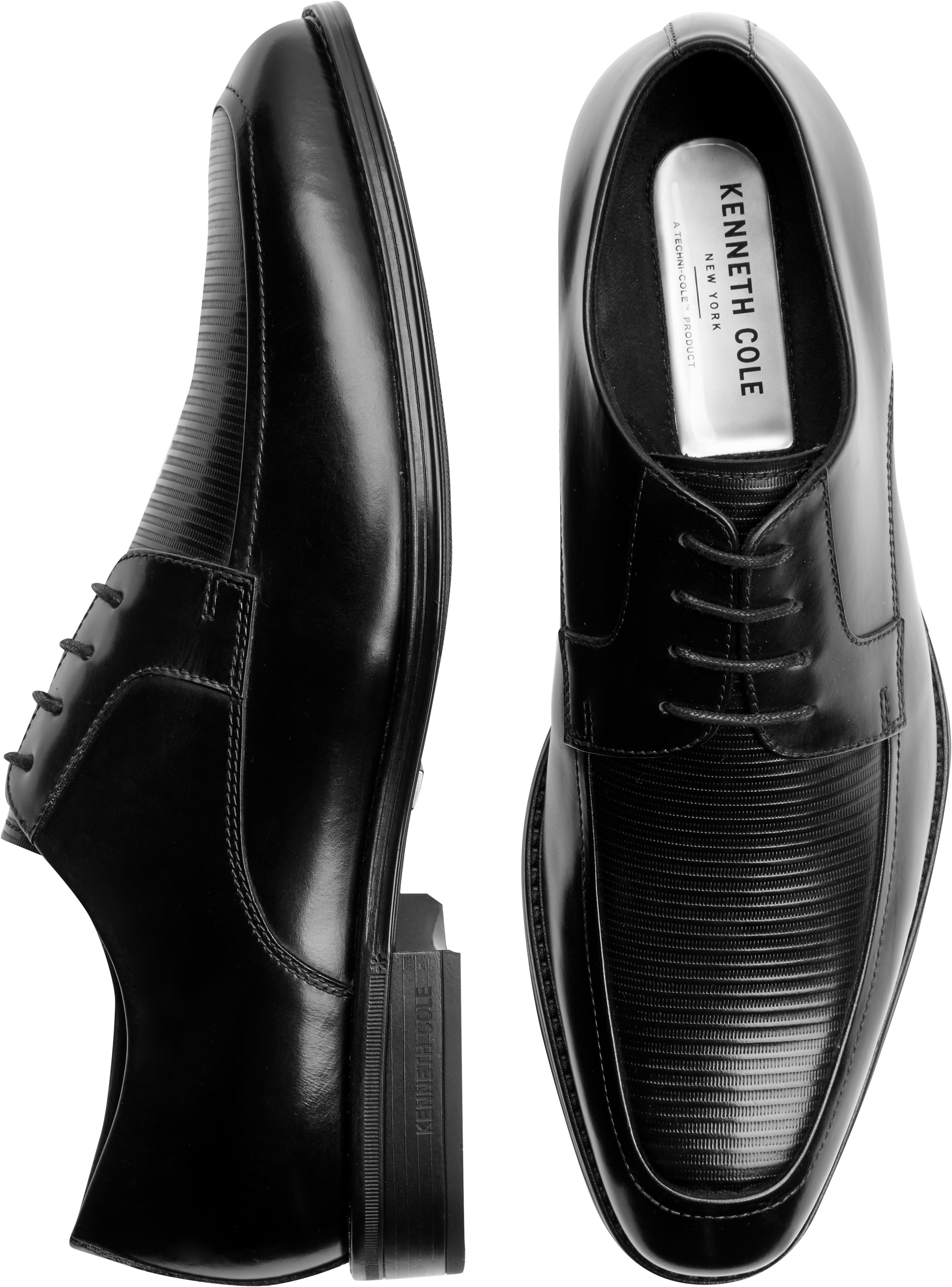 Kenneth Cole Techni Cole Elliot Black Apron Toe Dress Shoes