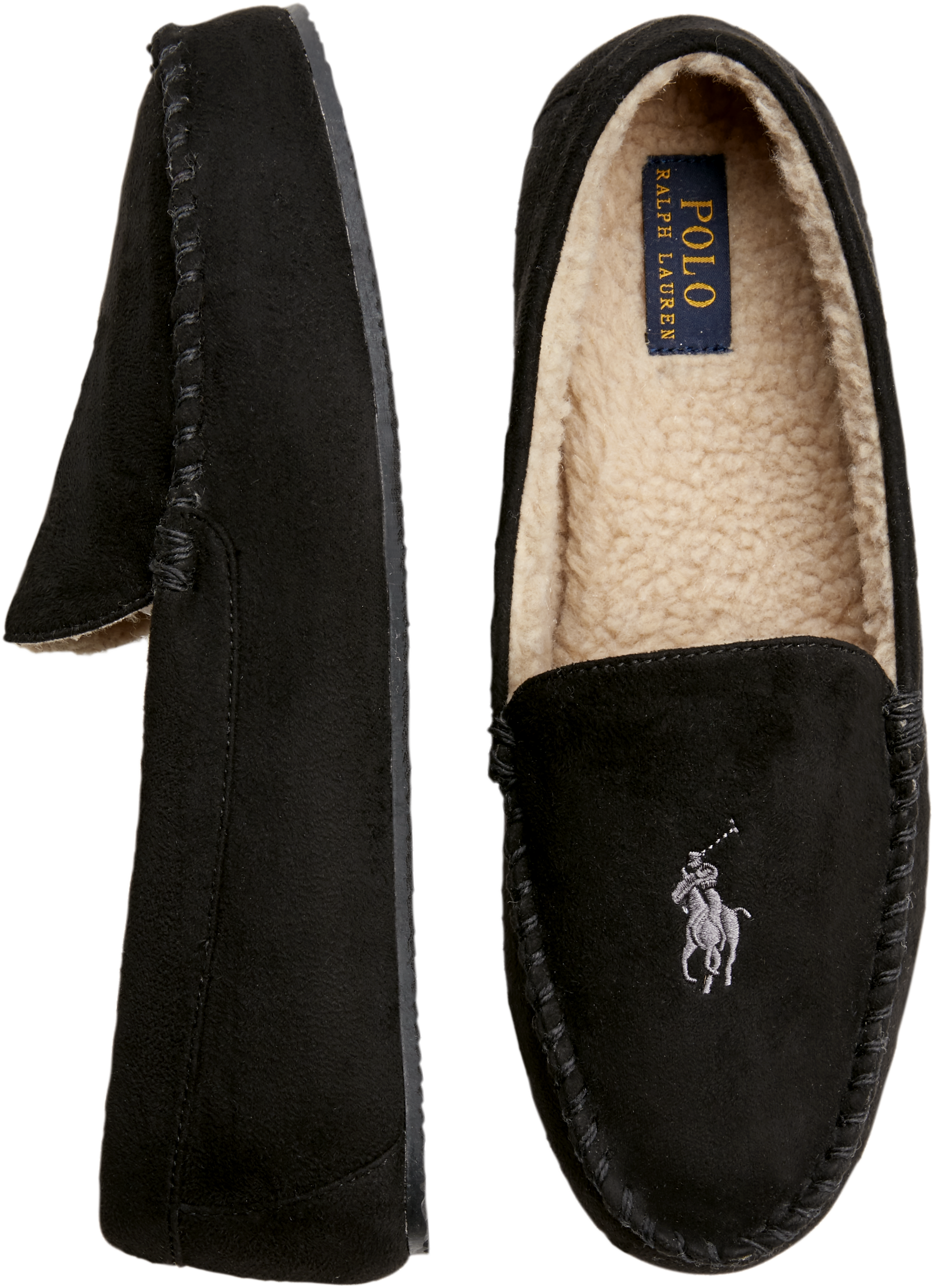 mens black polo slippers