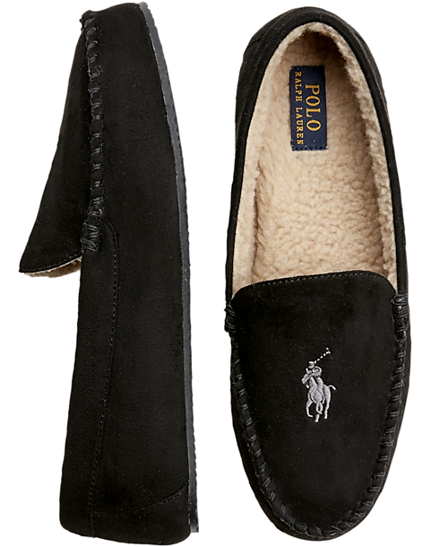 polo ralph lauren dezi iv black slippers - men's shoes | men's wearhouse