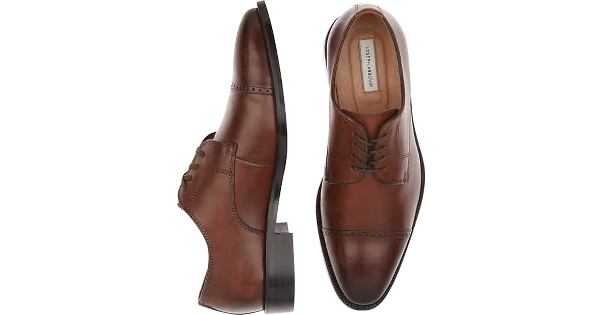 Brown Cap Toe Lace Ups Men S Dress Shoes Joseph Abboud Calvin